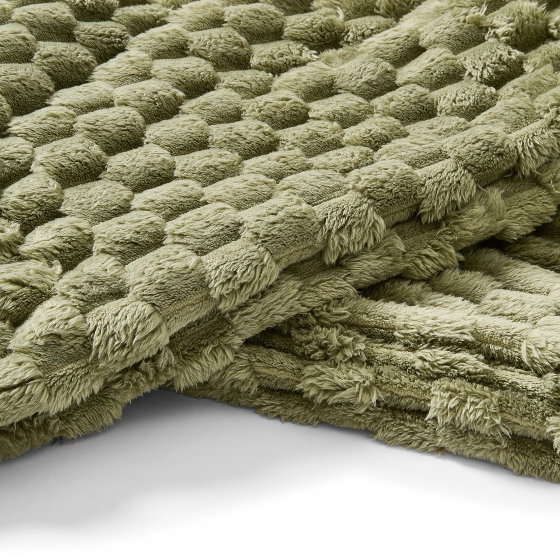 6 Plush Jacquard Blanket - Queen/King Bed, Green, 6 of 6