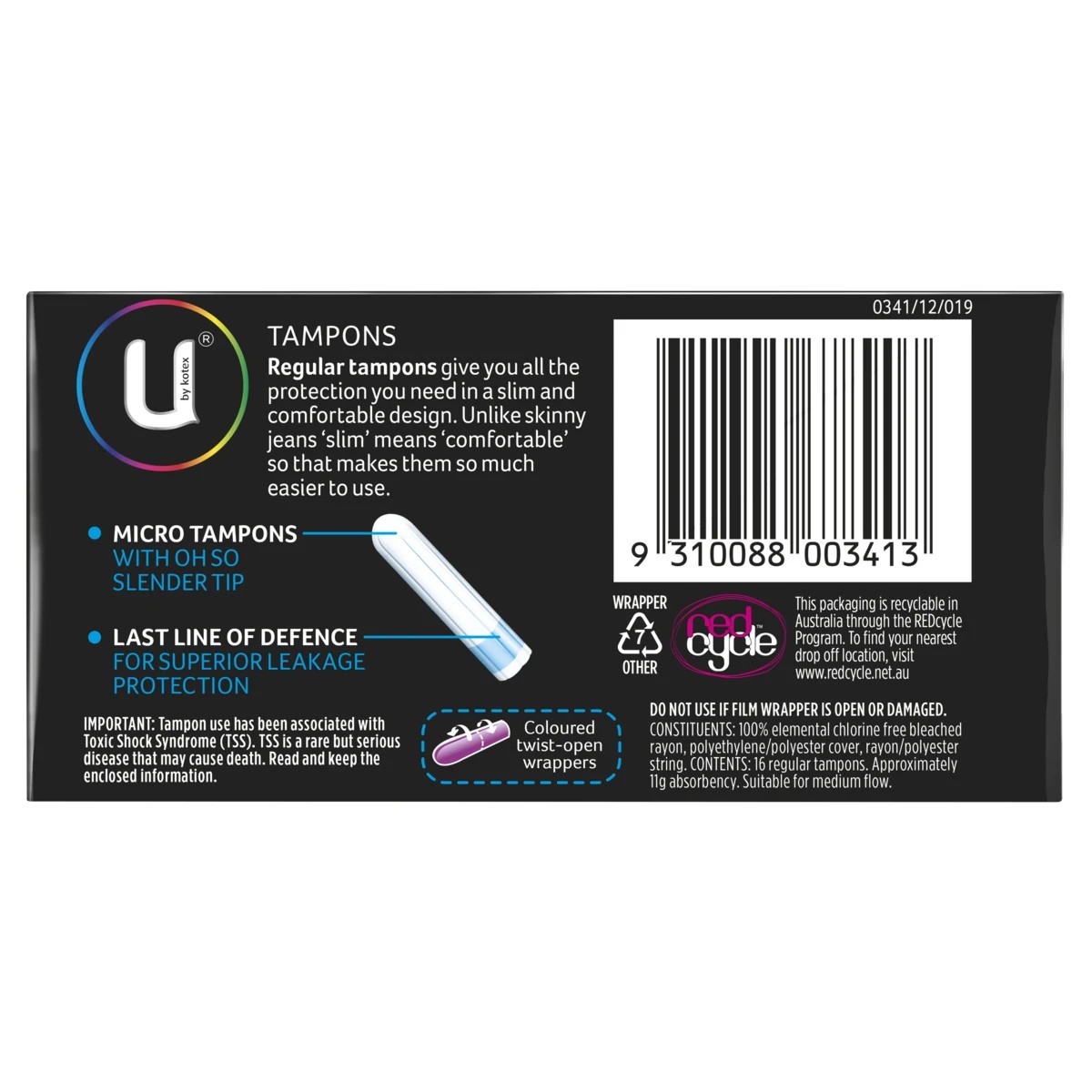 5 U by Kotex 16 Pack Regular Slim Tampons, 5 of 8