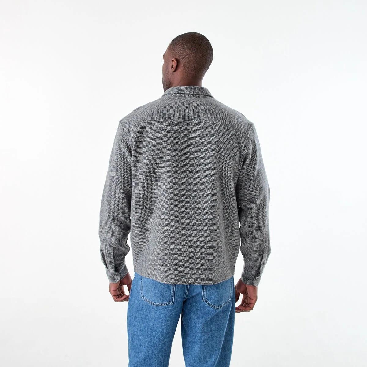 4 Long Sleeve Jacquard Overshirt VOLCANIC ROCK, 4 of 7