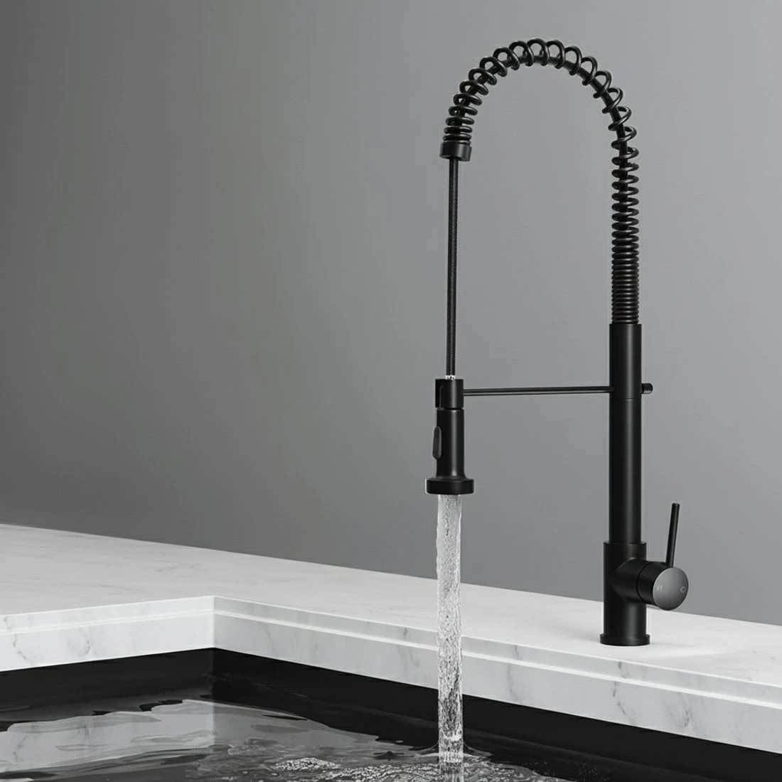 3 Cefito Stainless Steel Sink 70x45CM With Pull Out Mixer Tap Kitchen Basin Single Bowl - Black, 3 of 4