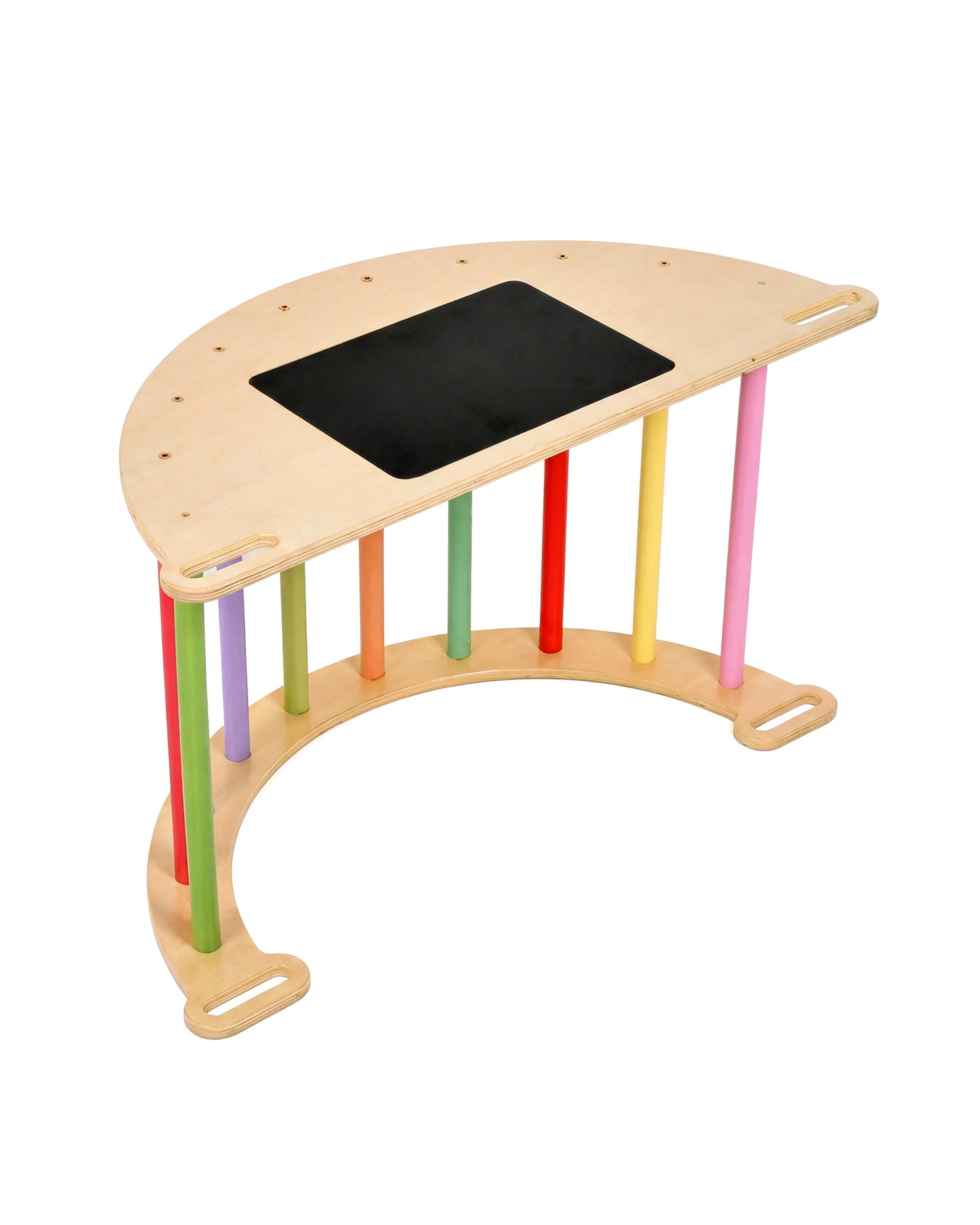 5 Advwin Climb Playset with Removable Cushion Wooden Kids Climbing Arch with Blackboard, 5 of 9