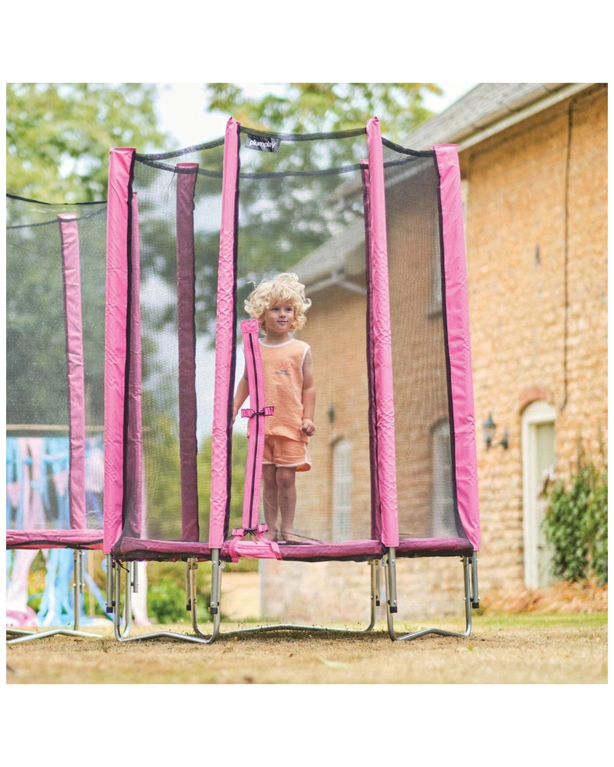 2 Plum Play Au 4ft Junior Trampoline Safety Enclosure Galvanised Frame For Kids - Pink, 2 of 7