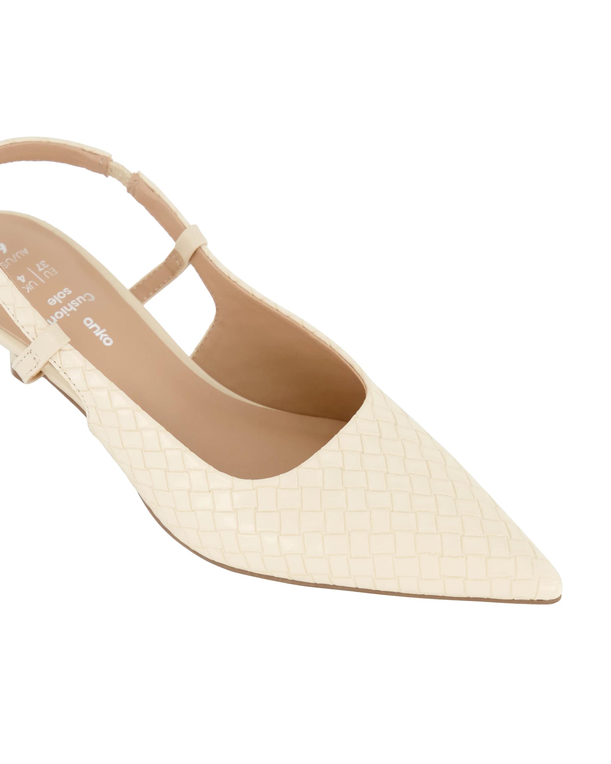 5 Slingback Kitten Heels Cream, 5 of 5