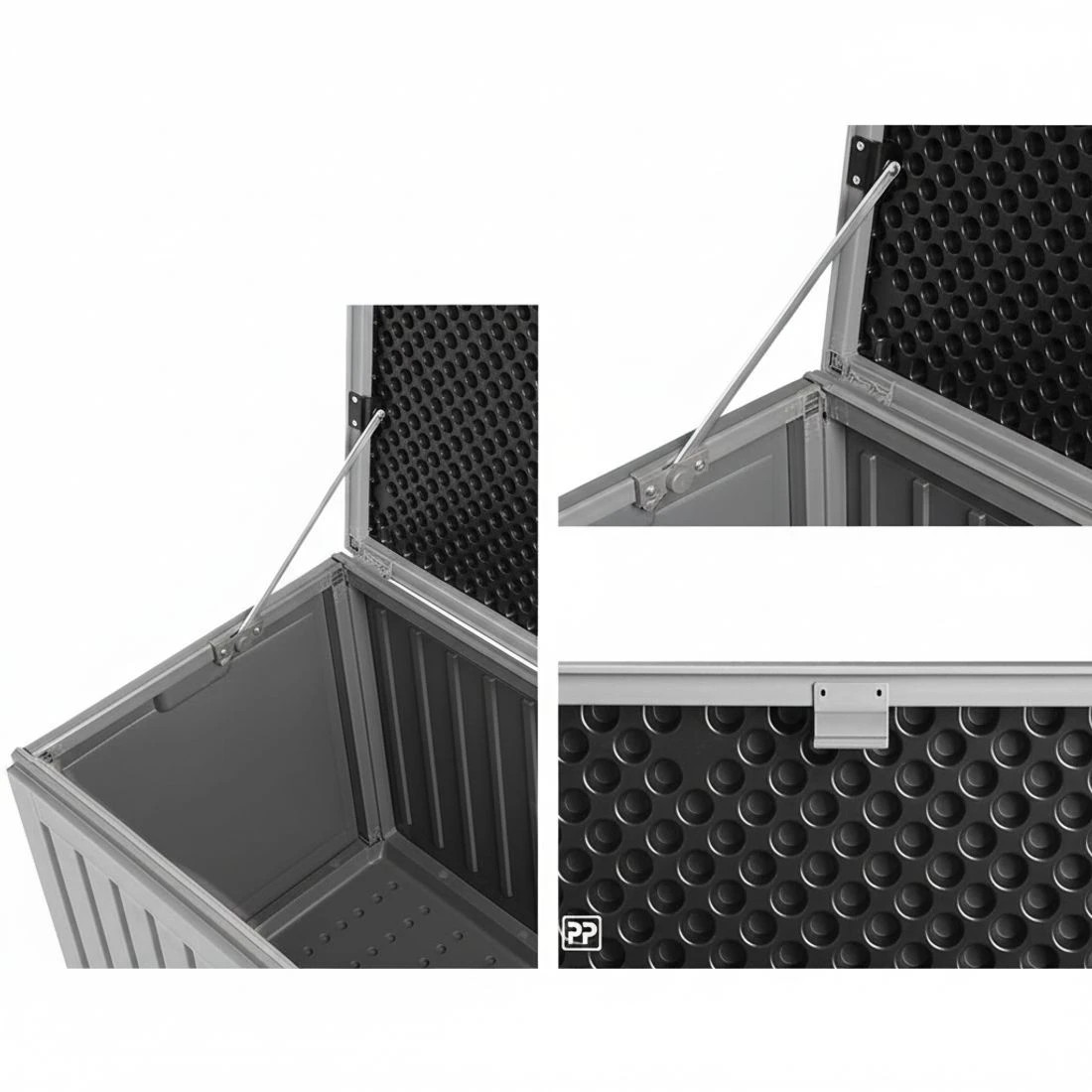 6 Gardeon Outdoor Storage Box 270L Container Lockable Garden Bench Tool Shed - Black, 6 of 8