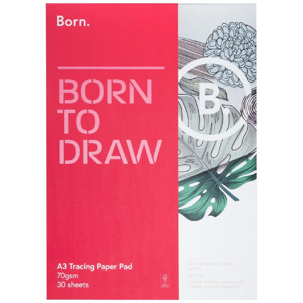 1 Born A3 Tracing Pad 70gsm 30 Sheets, 1 of 3