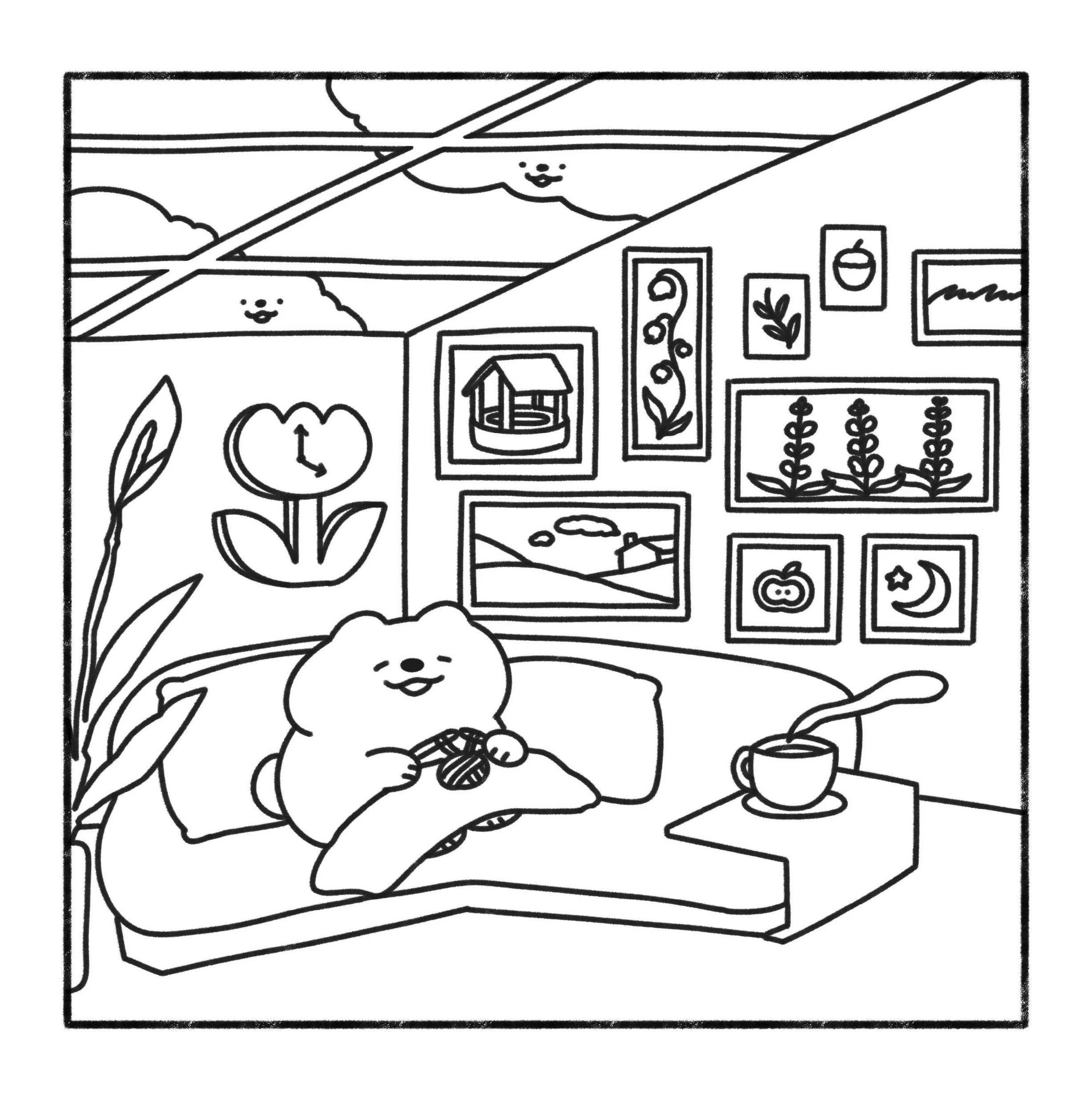 4 Cosy Cottage: Cute and Relaxing Colouring Book by Cherry Lam - Book, 4 of 4