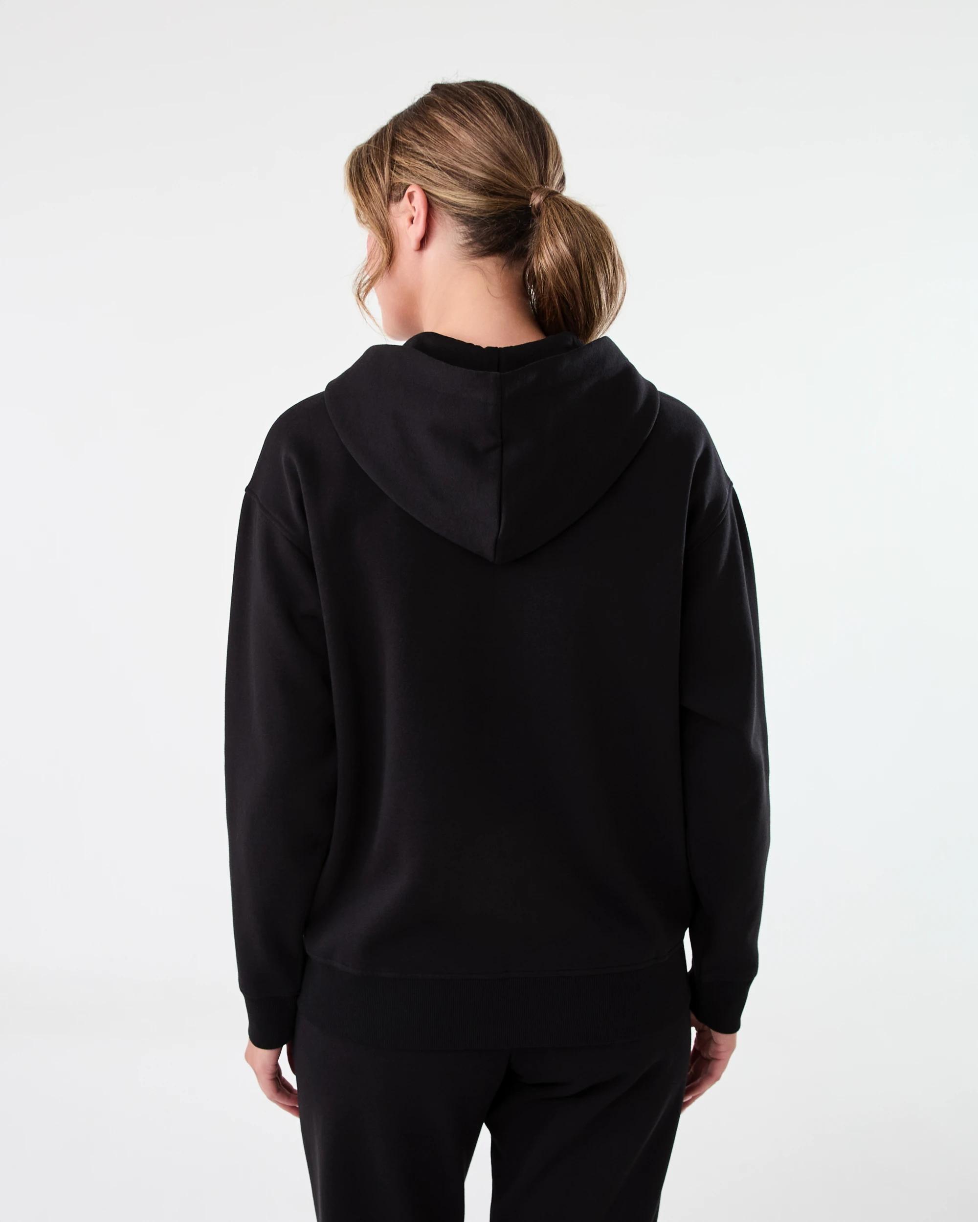 4 Active Womens Essential Zip Through Hoodie Black, 4 of 9