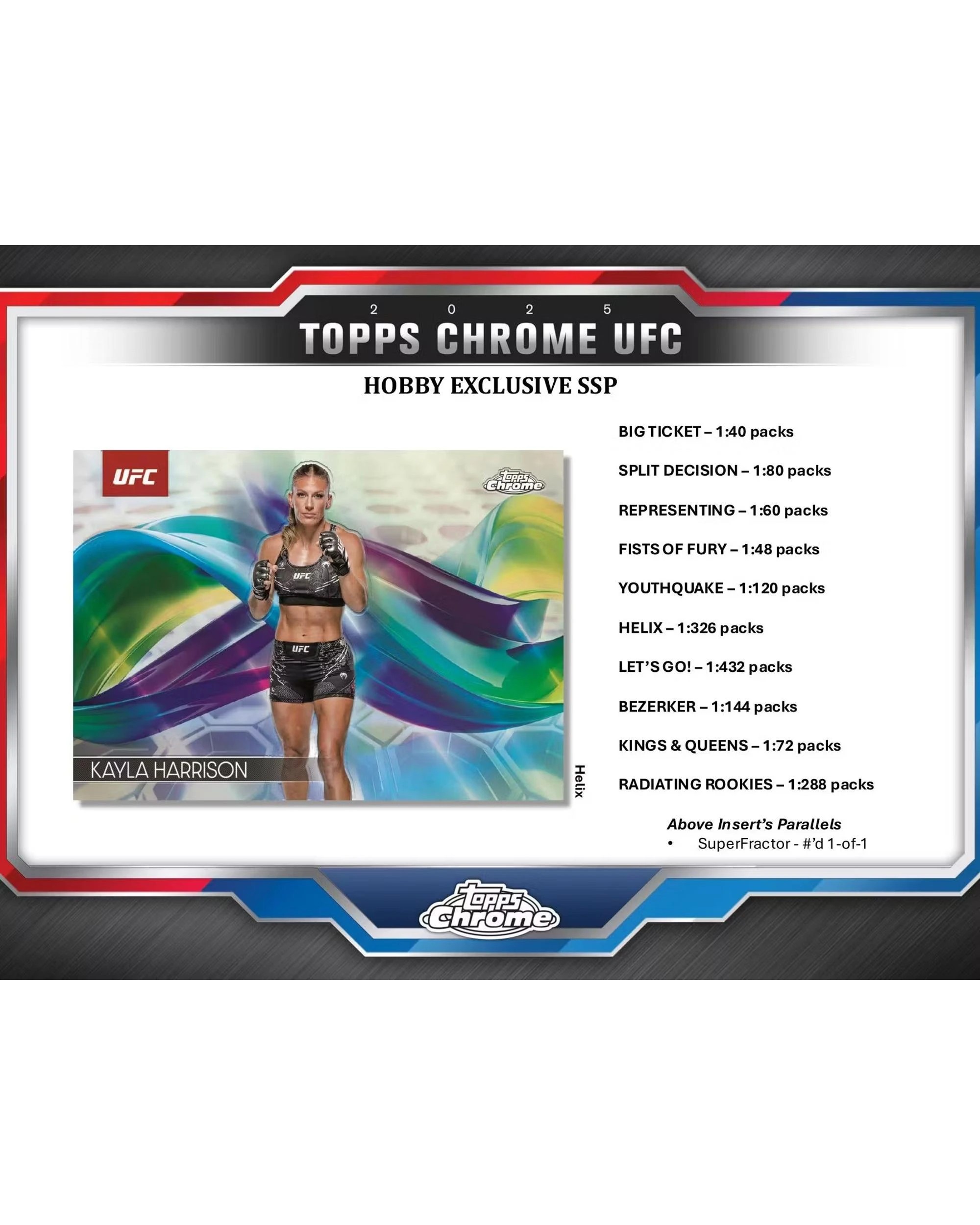 5 Topps 2025 Chrome UFC Hobby Pack, 5 of 6