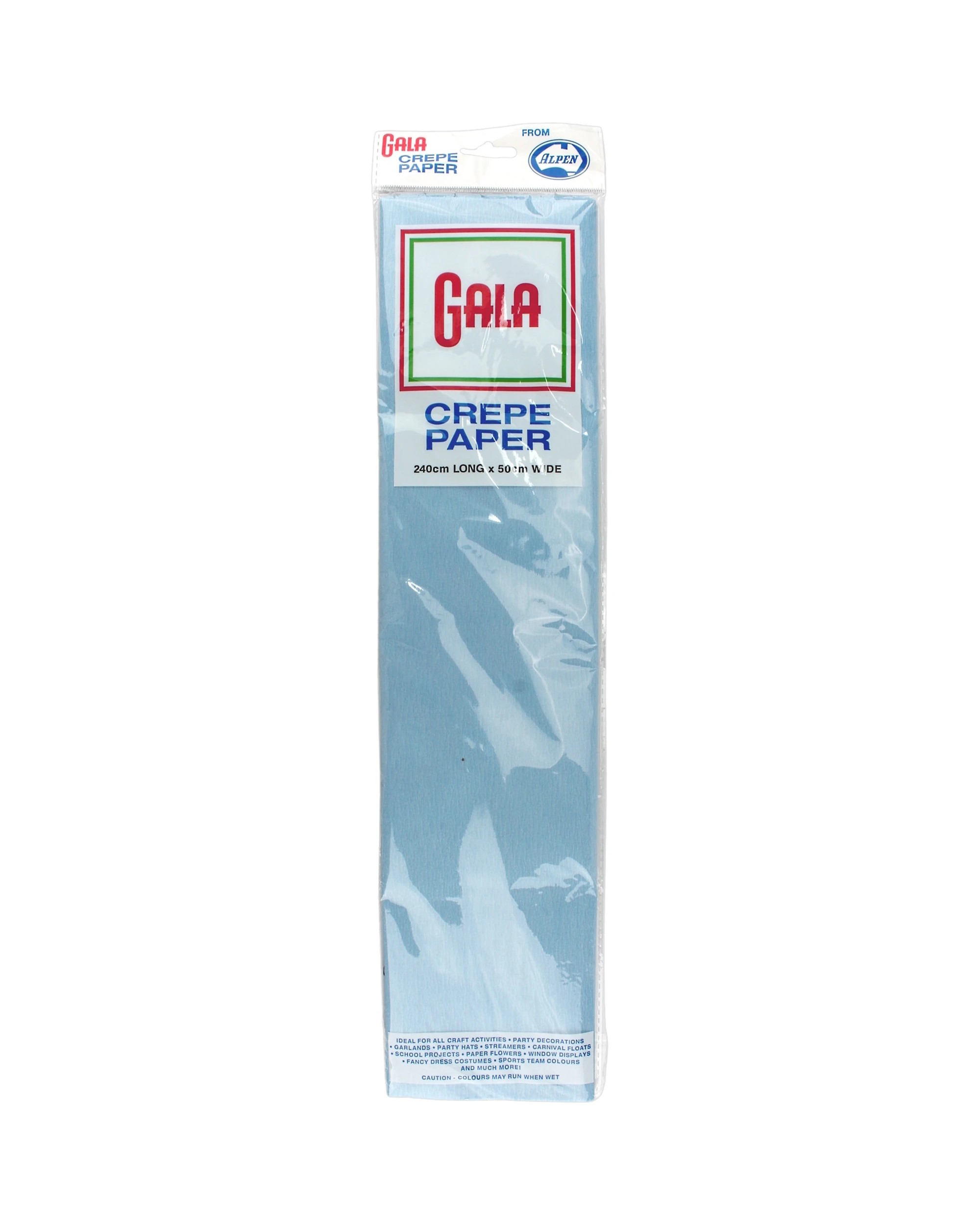 1 Alpen Gala Sky Crepe Paper 240cm x 50cm 1 Sheet - Blue, 1 of 1