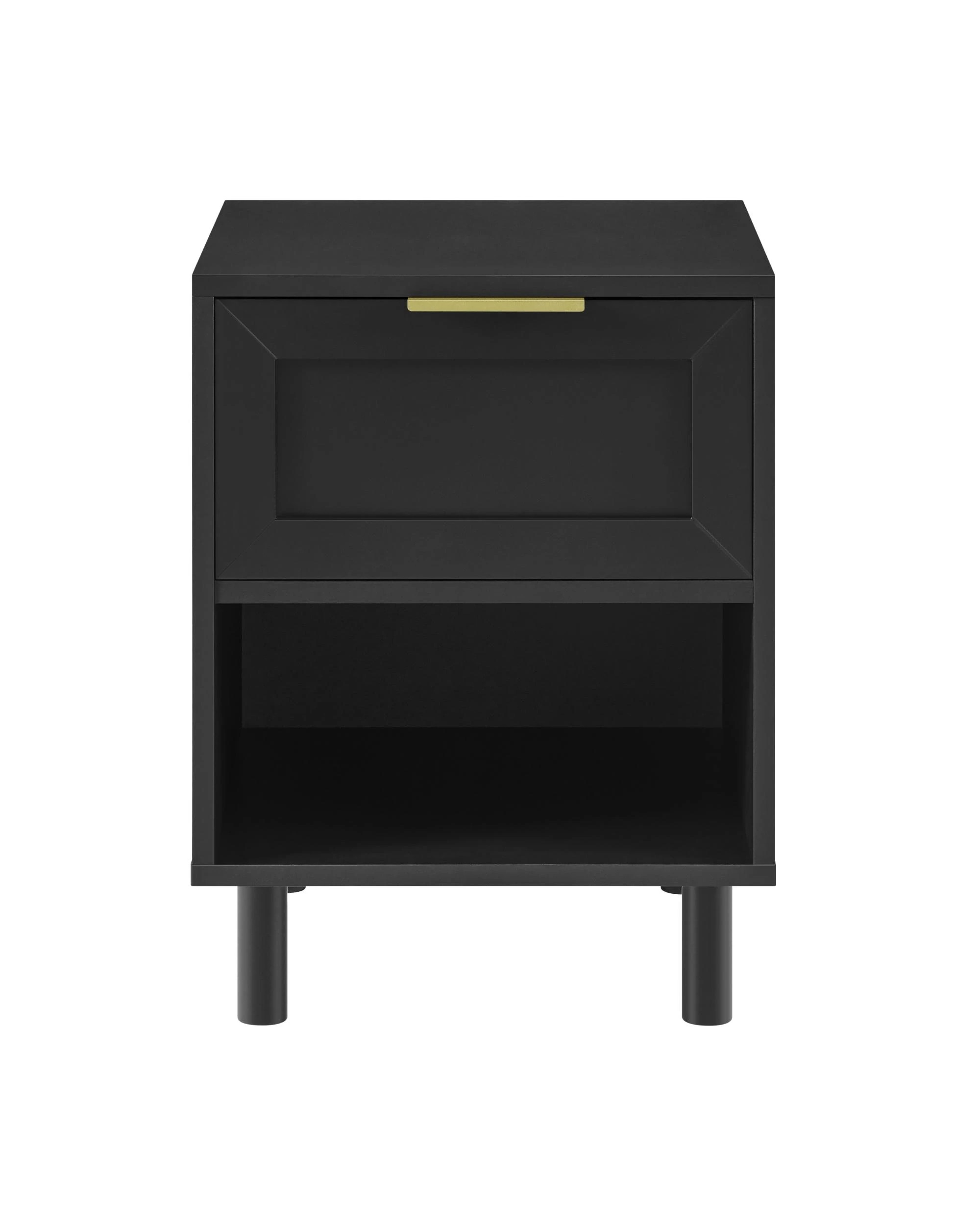 3 Kodu Bedside Unit Side Table 1 Drawer - Black, 3 of 10