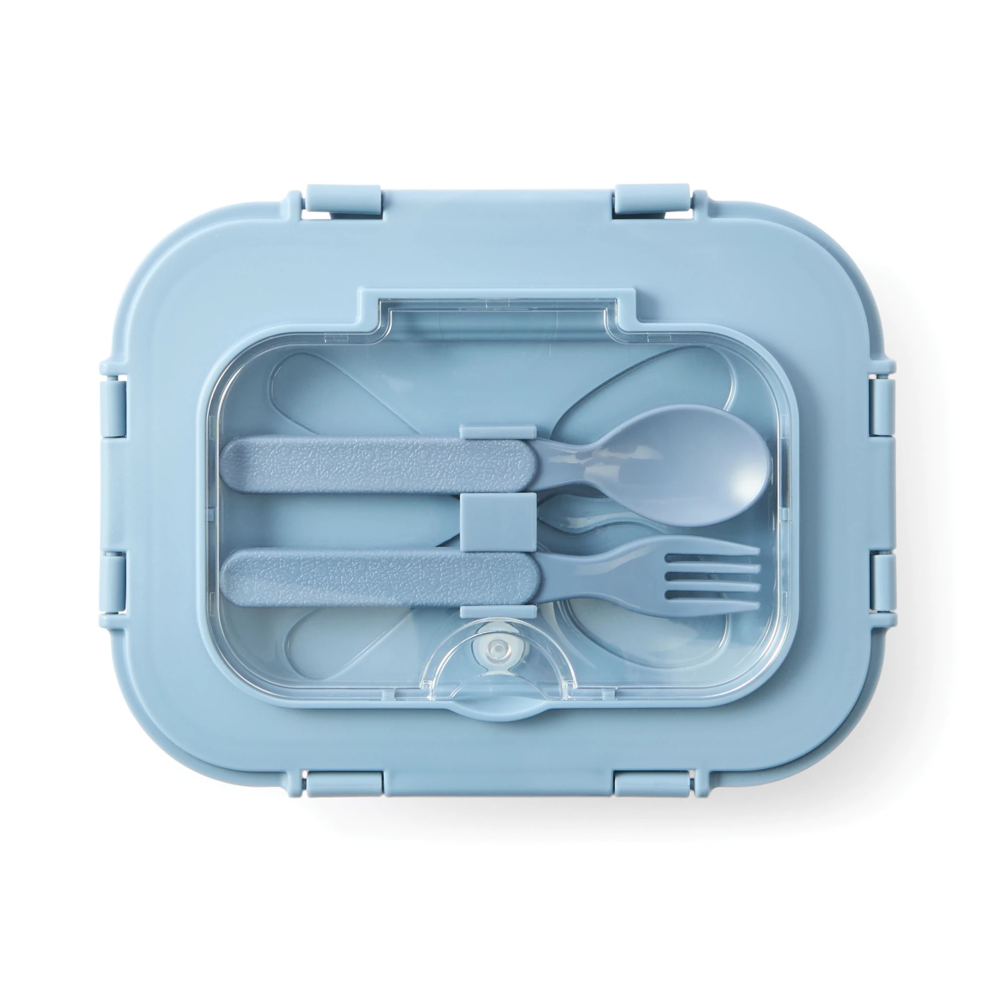 6 Glass Bento Lunch Box with Cutlery - Blue, 6 of 8