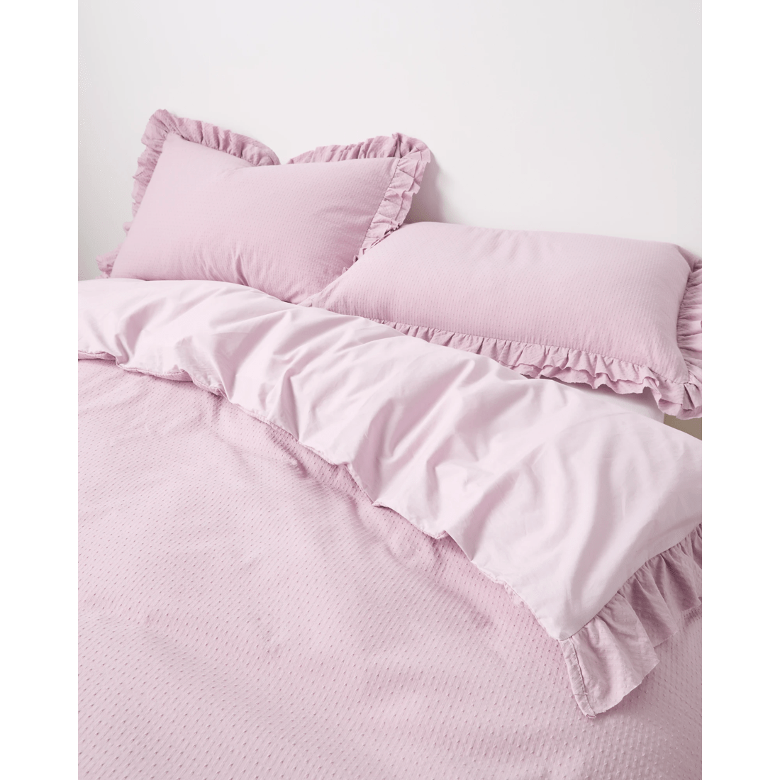 2 Target Australian Cotton Celine Jacquard Double Ruffle Quilt Cover Set
 - King Bed
 - Purple, 2 of 3