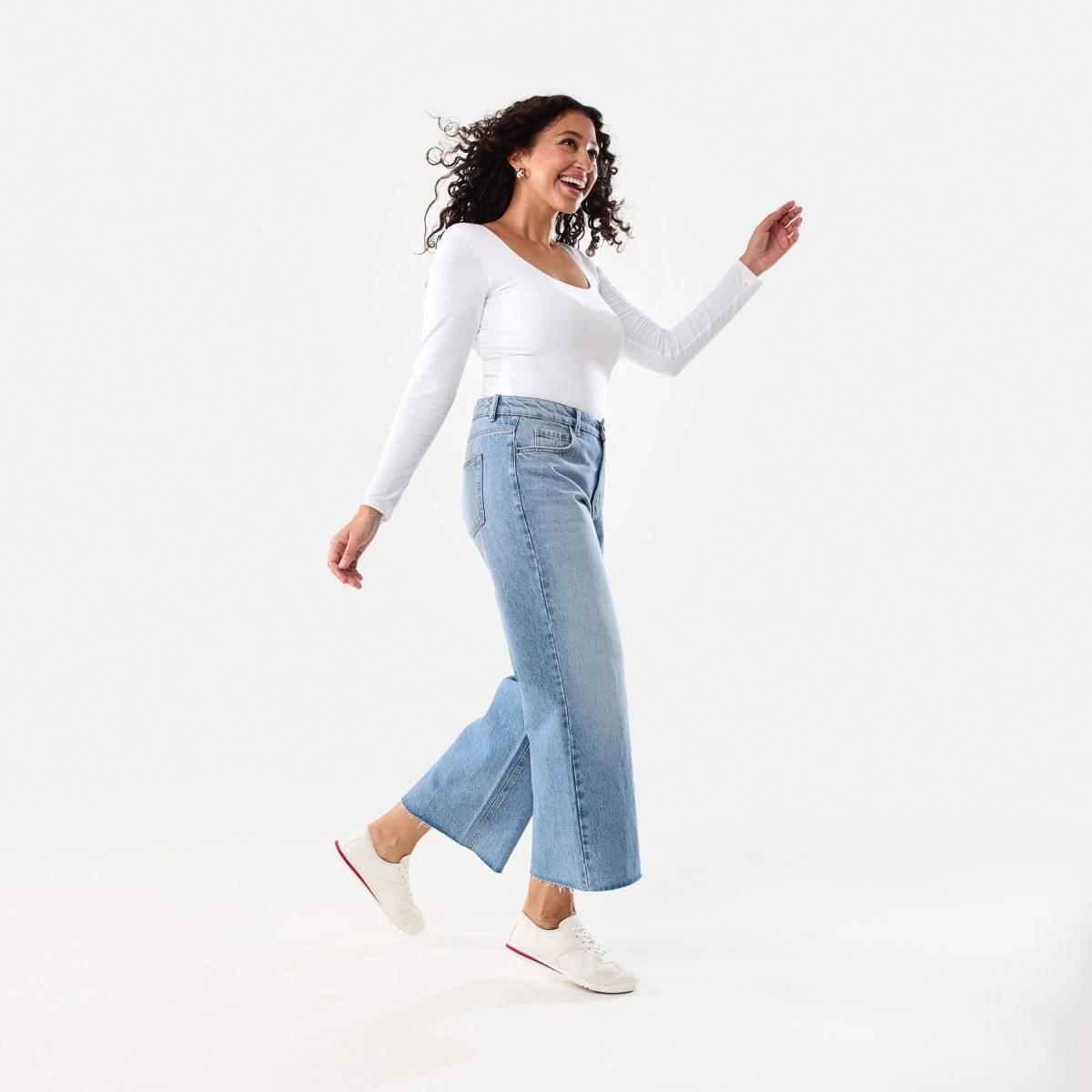 3 Long Sleeve Square Neck Top White, 3 of 9