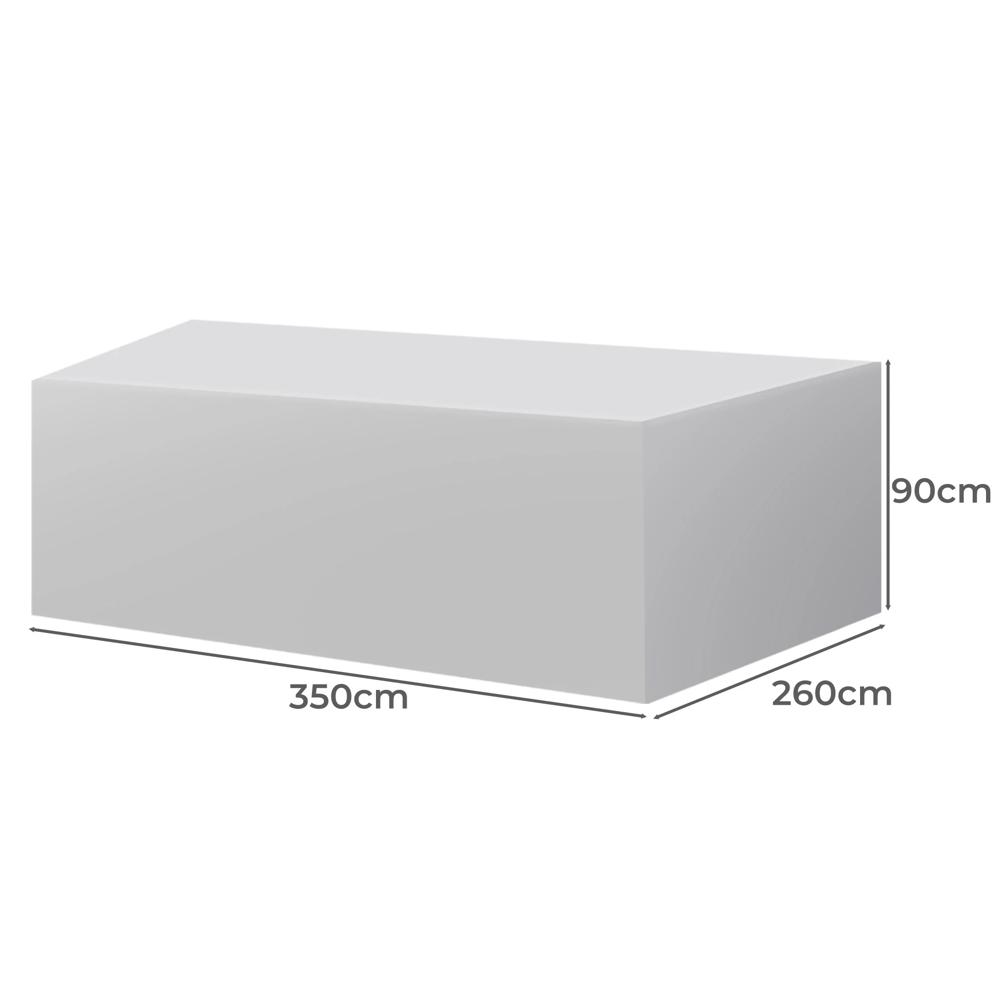 3 Marlow 350x260x90cm Outdoor Funiture Cover - Grey, 3 of 6