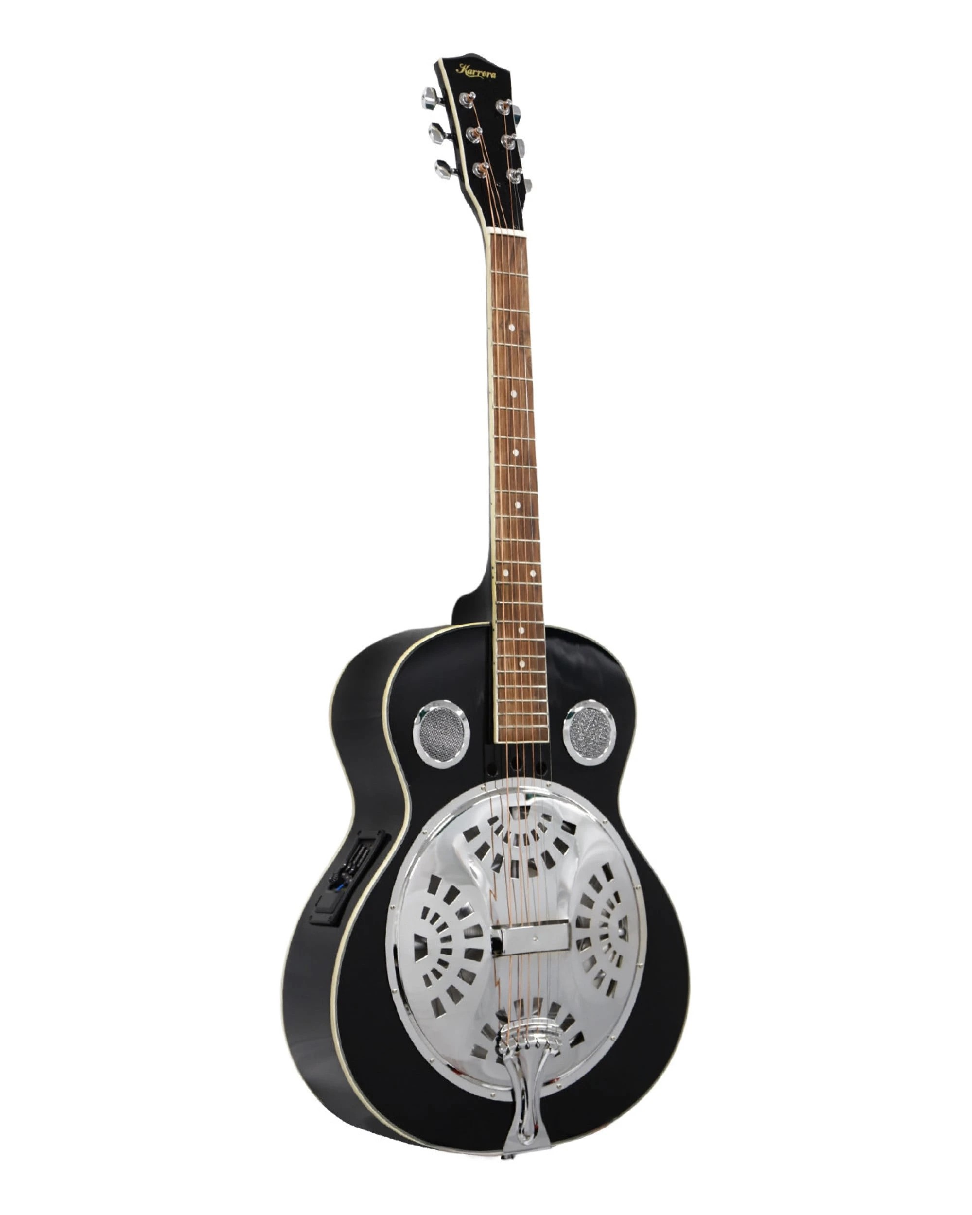 1 Karrera 40in Resonator Guitar - Black, 1 of 6