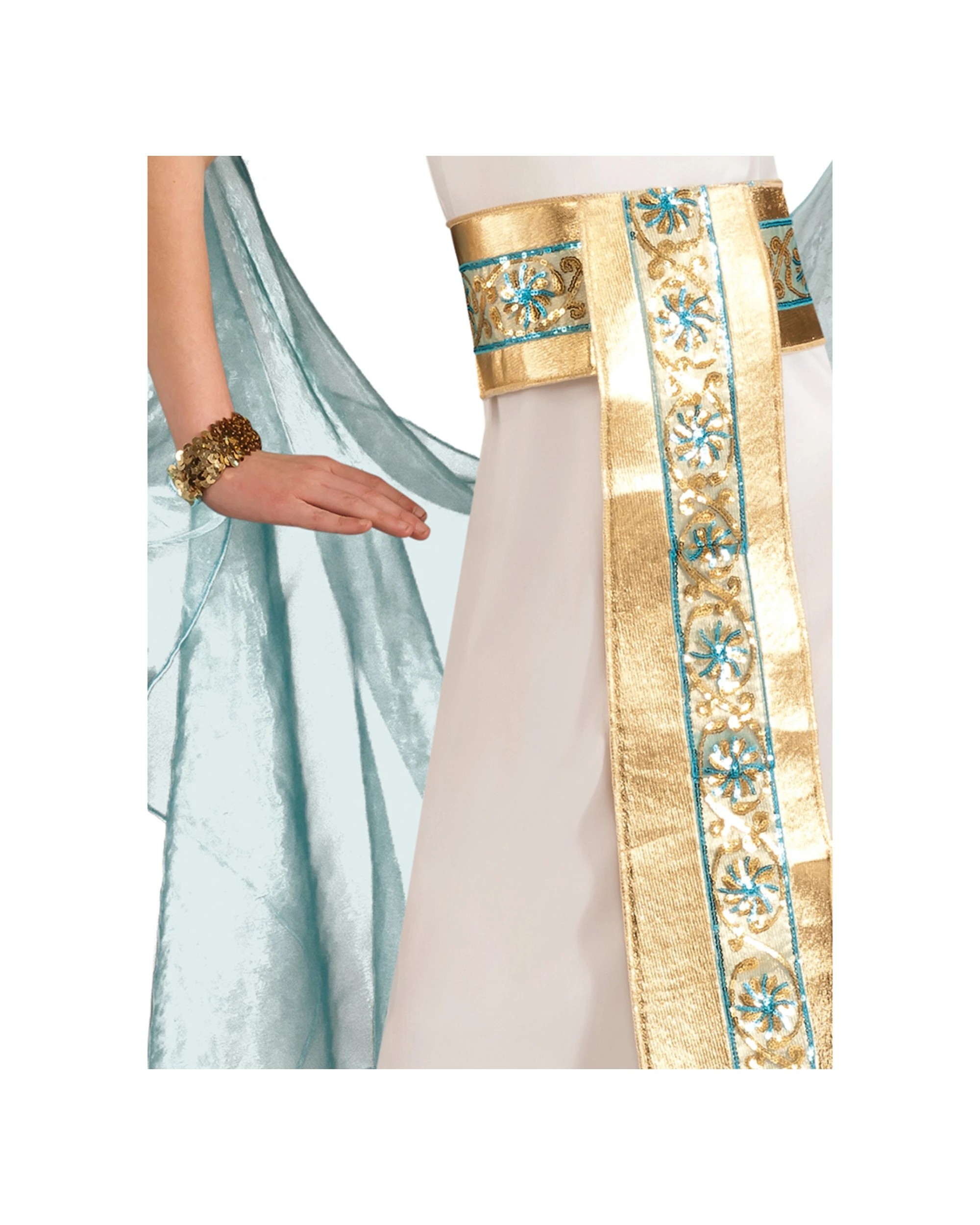 3 Rubies Cleopatra Costume Kids Dress Up Costume Size L Egyptian Party Outfit
 - Gold, 3 of 4