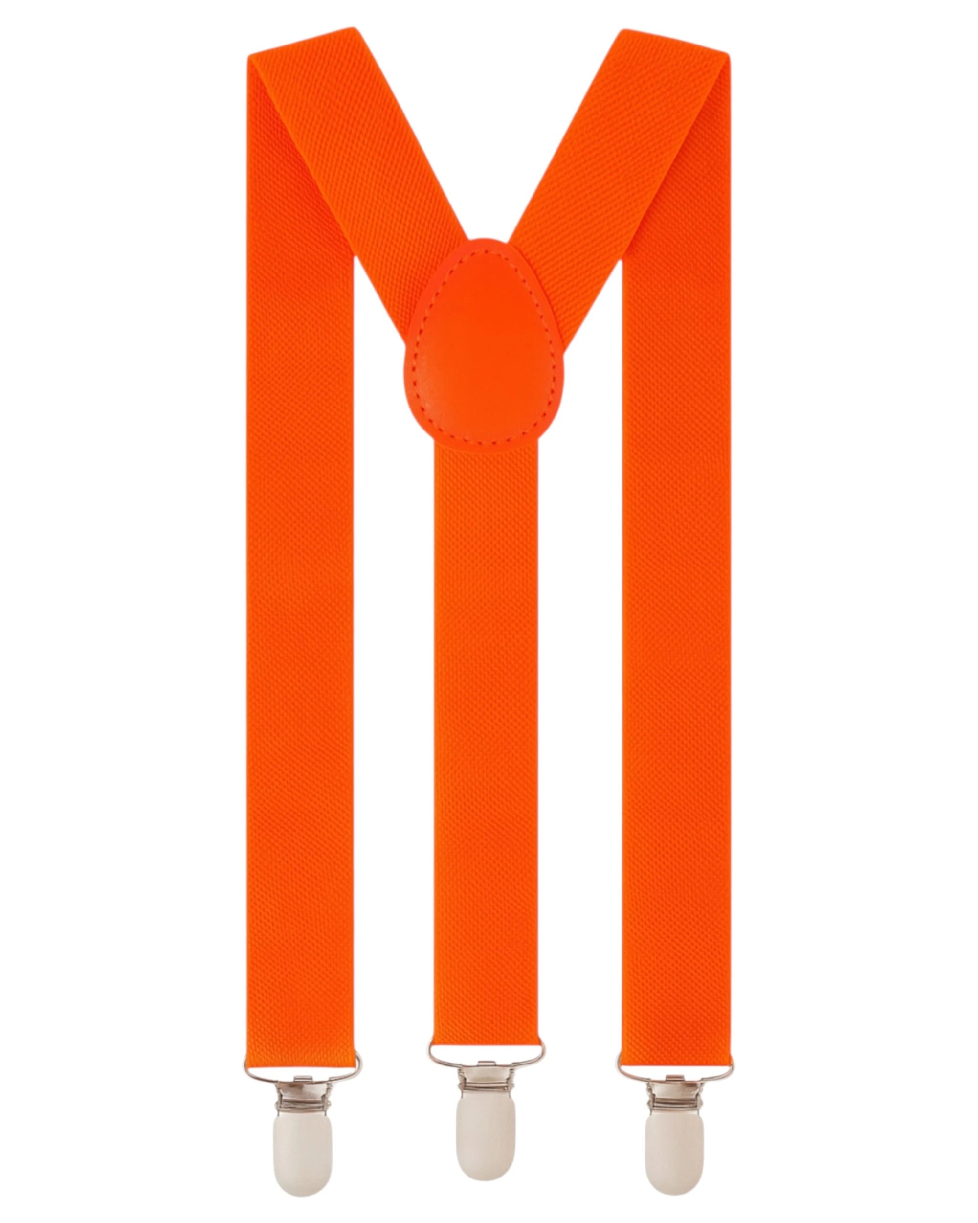 1 Zasel Mens Extra Long Adjustable 138cm Fluro Orange Suspenders, 1 of 1