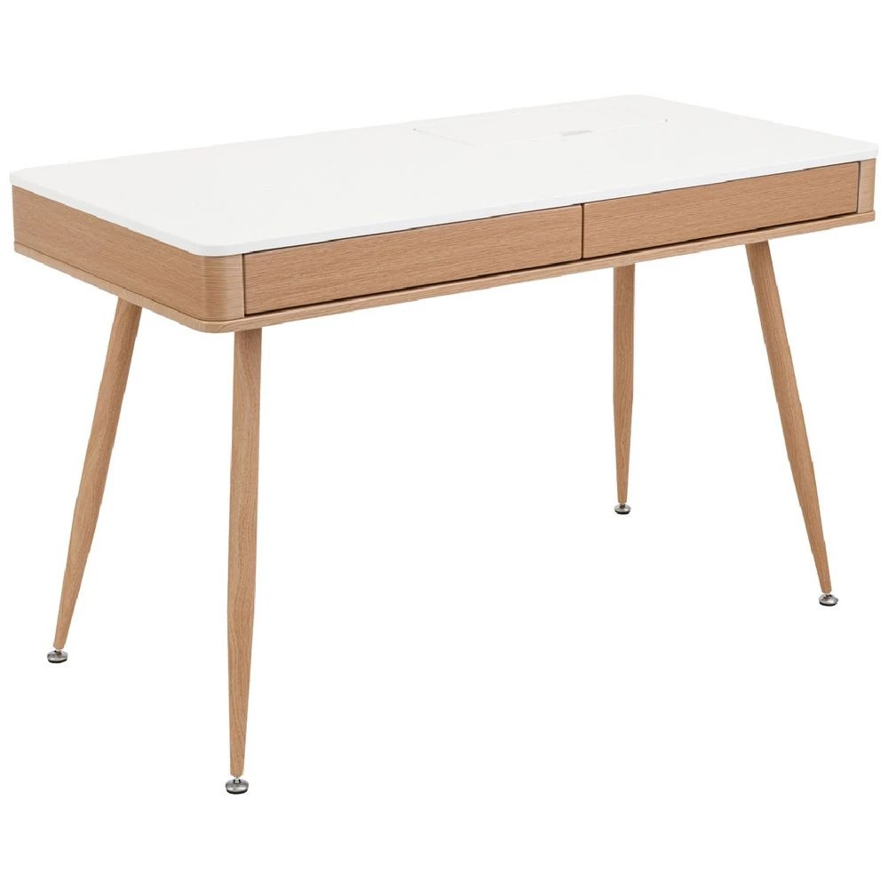 1 Larvik 1200mm 2 Drawer Desk Oak/White Desks, Tables and Workstations, 1 of 10