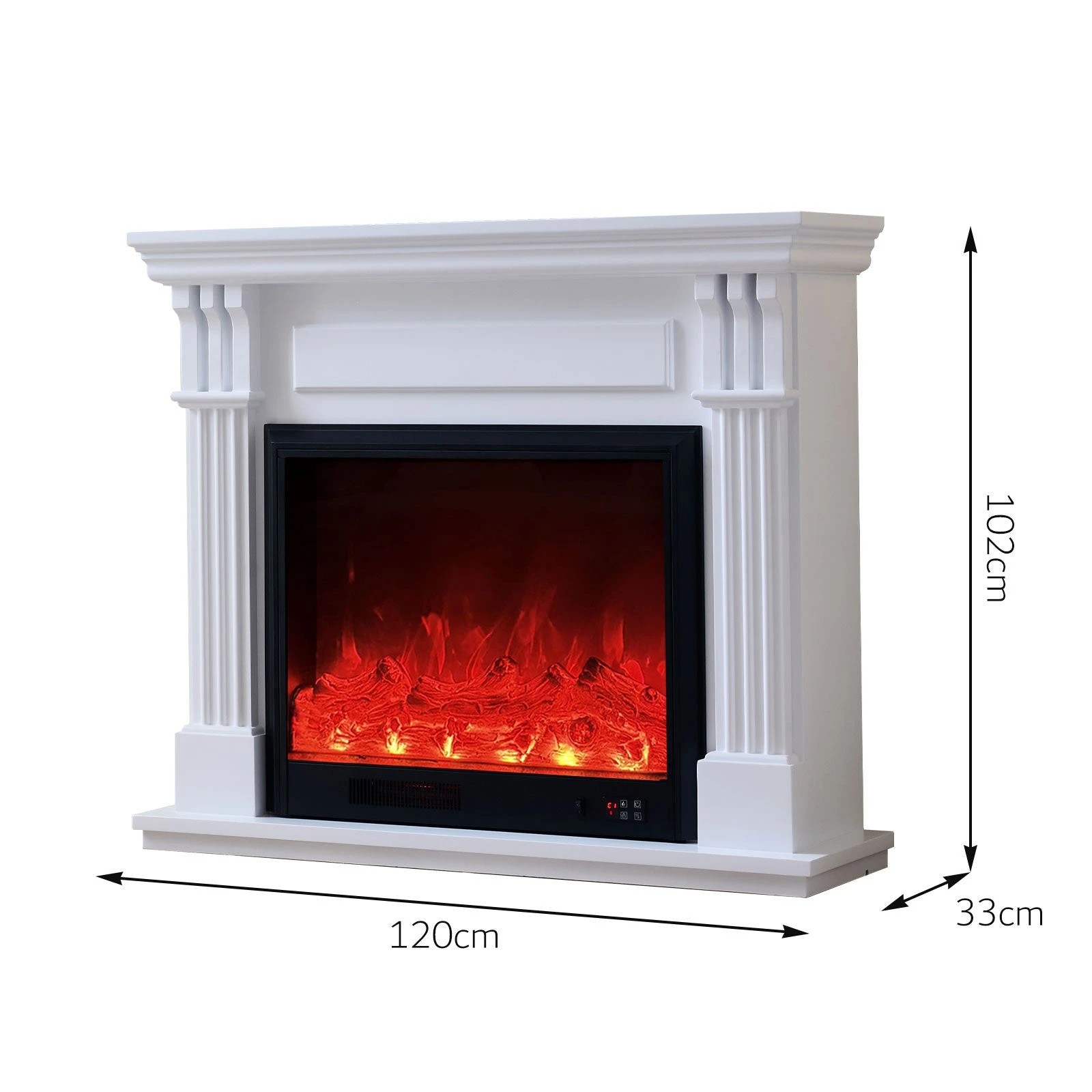 4 Moda Living Belgrave Electric Fireplace Heater White Mantel Suite with Orion Insert - White, 4 of 9
