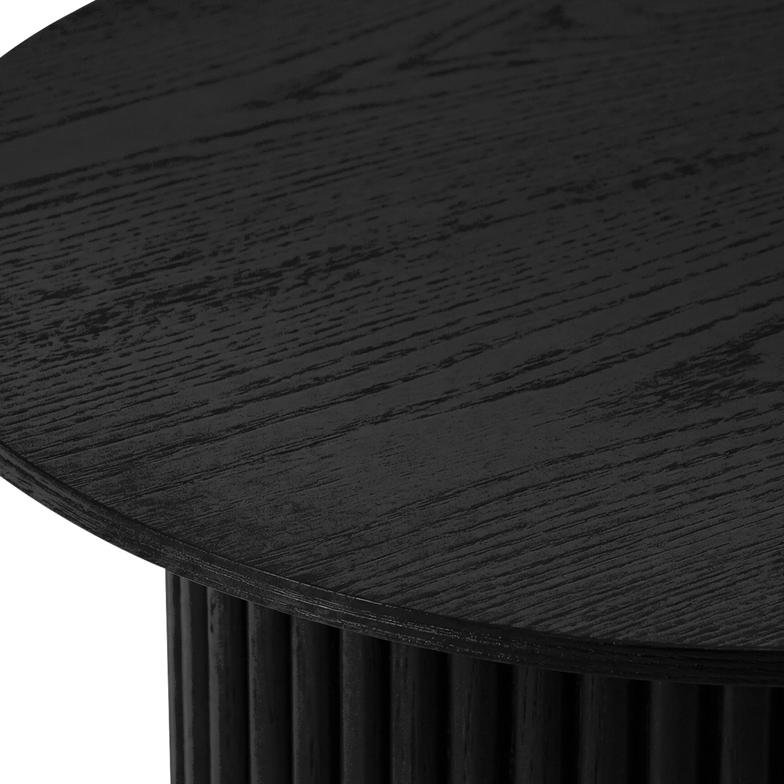 9 Oikiture Coffee Table Side End Tables Sofa Desk Bedside Round Wood - Black, 9 of 9