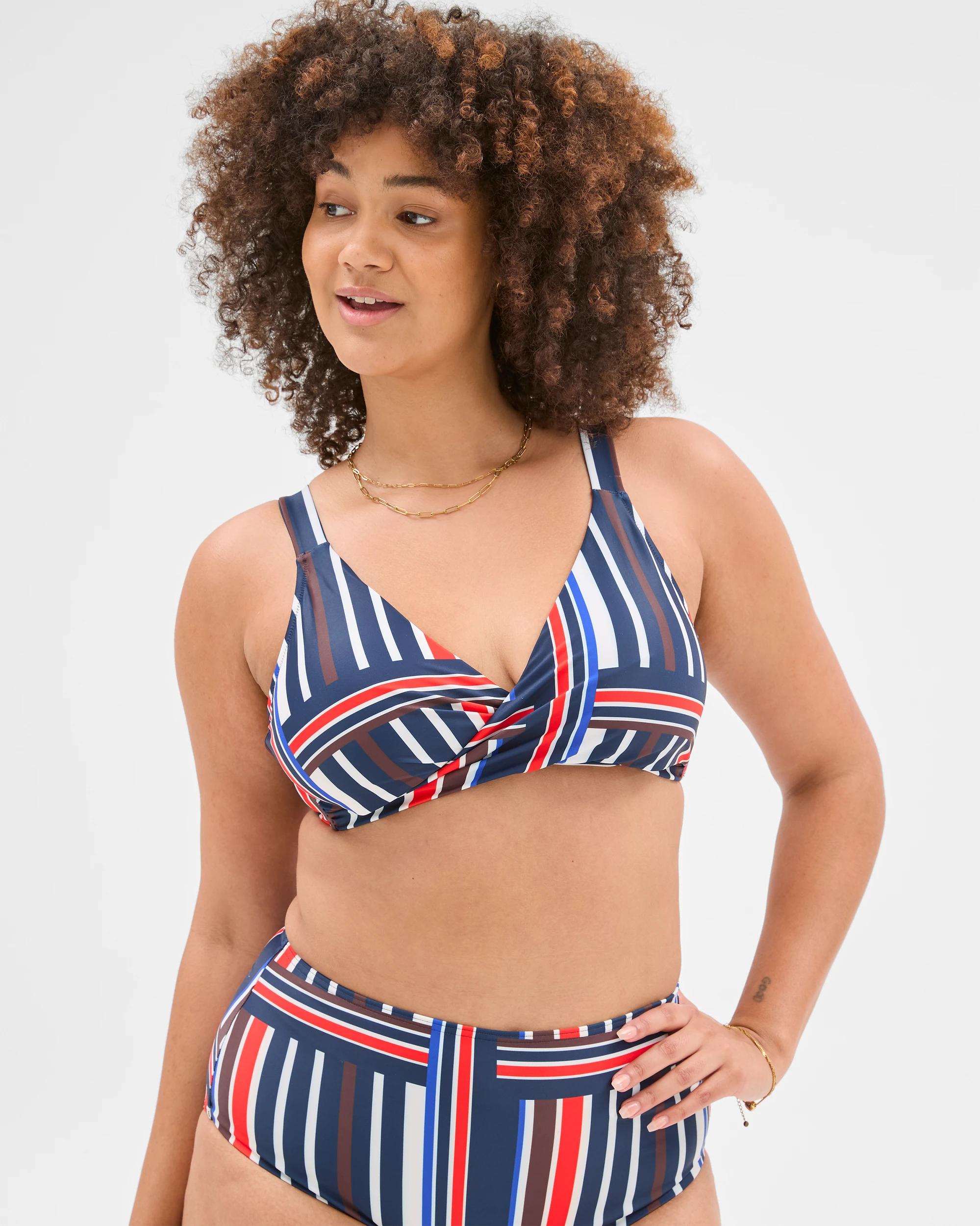 6 Target Resort Plunge Twist Bikini Top - Shape Your Body SUMMER ABSTRACT, 6 of 10