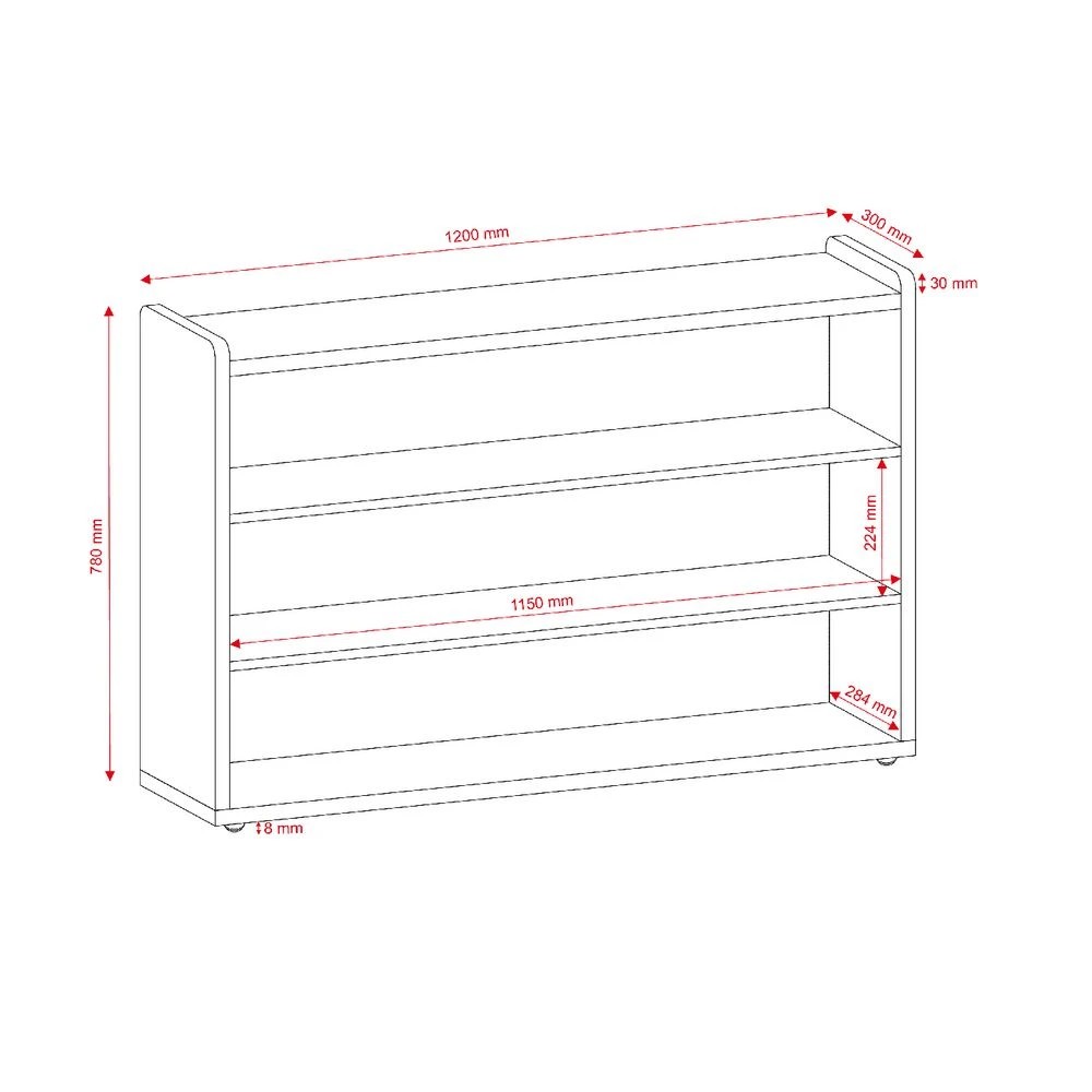 2 Young Kids Educational 3 Shelf Mobile Storage Unit White Kids Storage & Furniture, 2 of 3