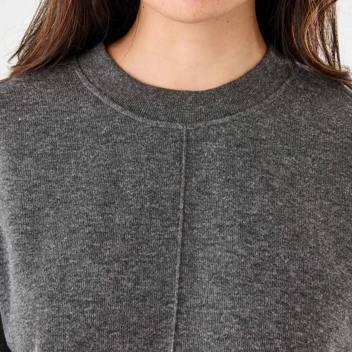 5 Long Sleeve Brushed Seam Detail Top Gry Chmrle, 5 of 6