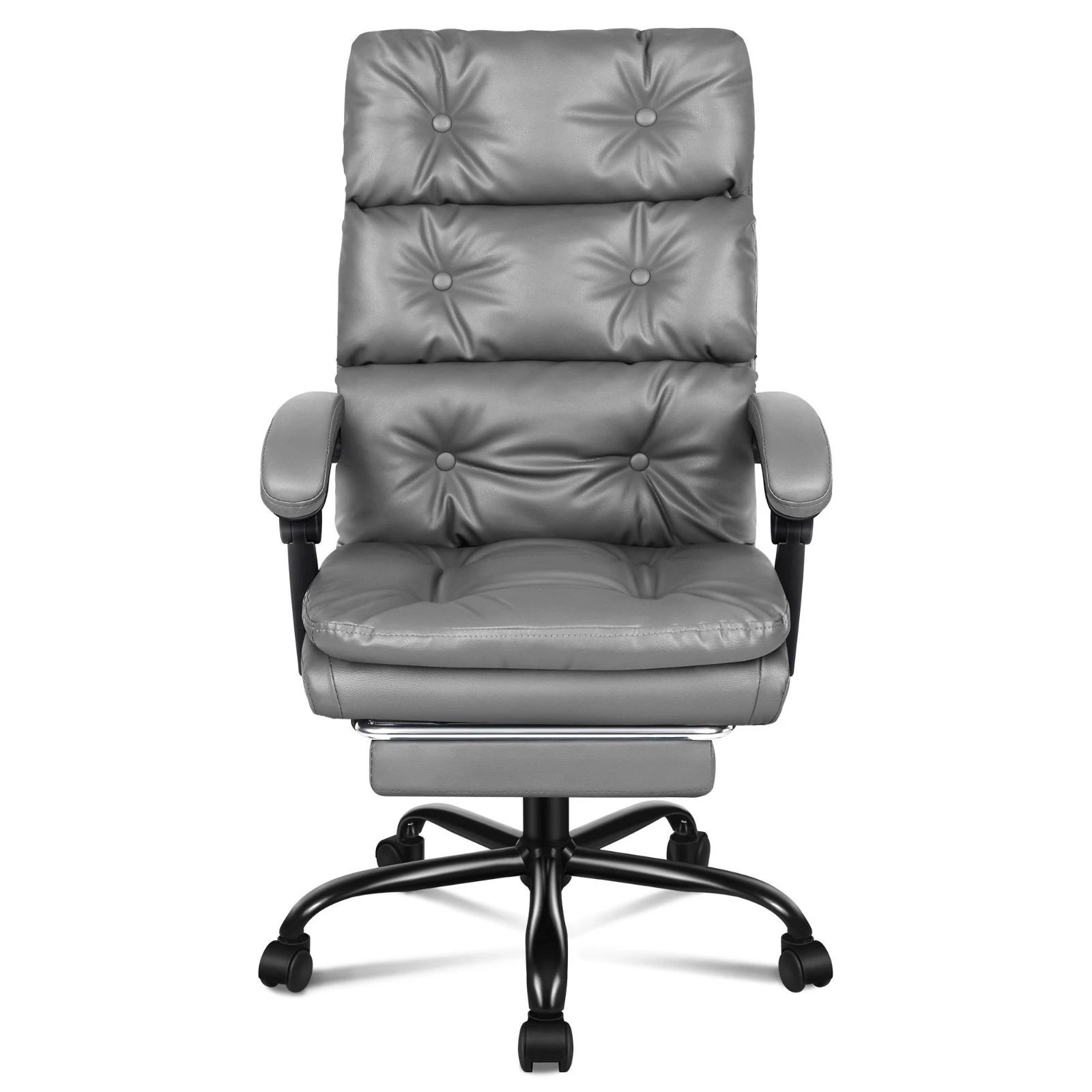 3 Alfordson Office Chair Executive Computer PU Leather Seat Work Recliner Gaming - Grey, 3 of 10