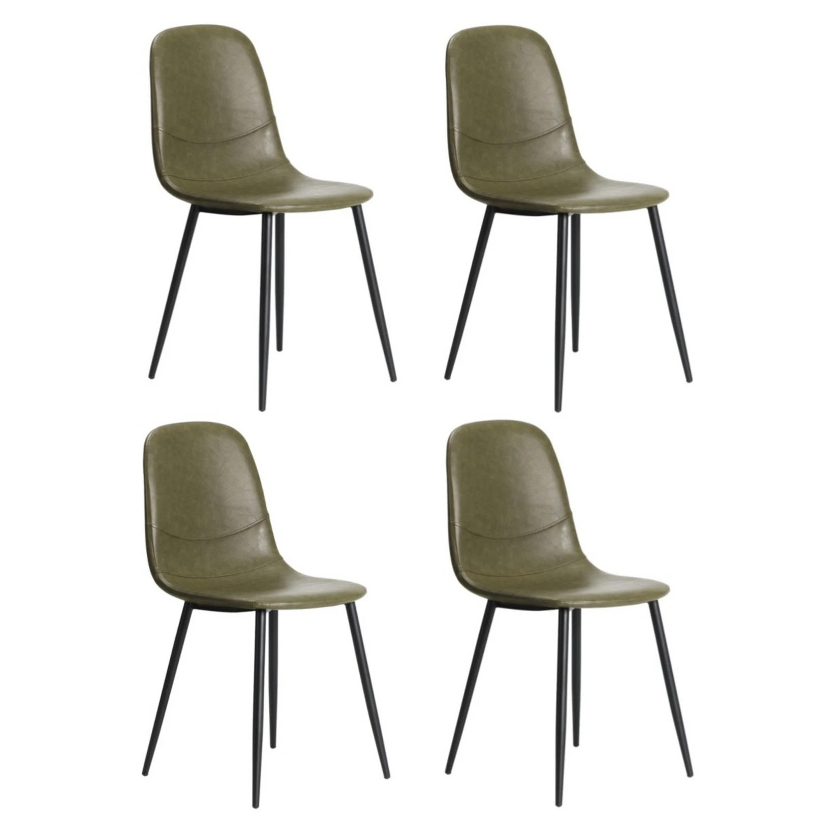 2 Oikiture 4x Dining Chairs Kitchen Accent Chair Lounge Room PU Leather - Green, 2 of 9