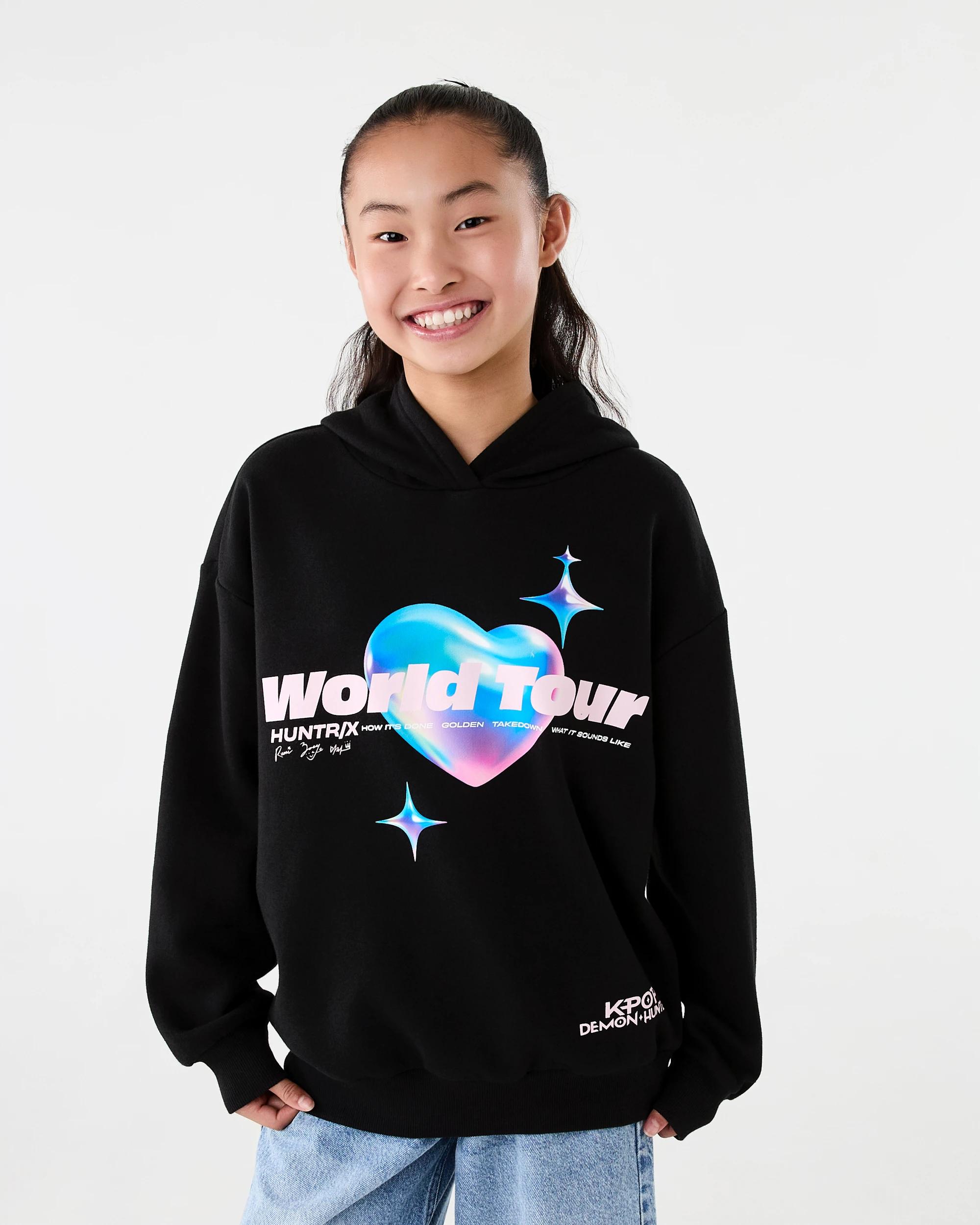 1 KPop Demon Hunters License Oversized Hoodie Black Dh, 1 of 9