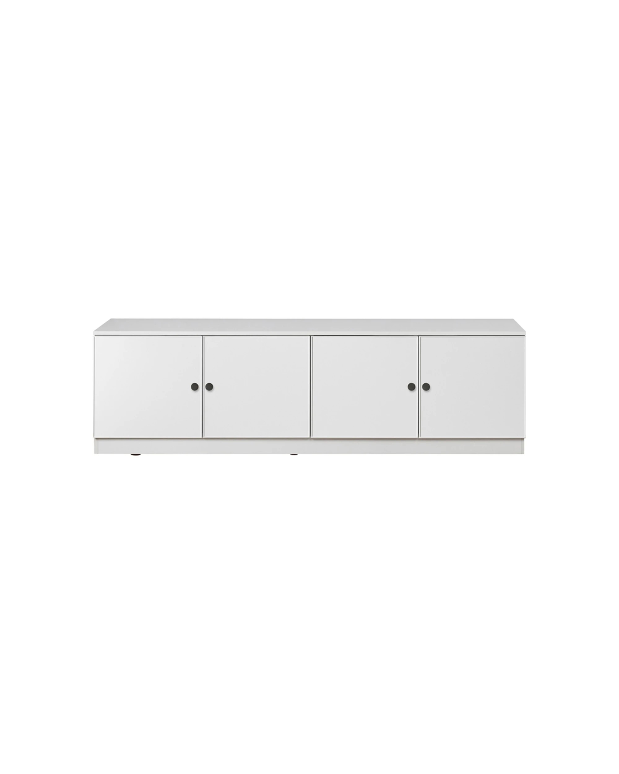 1 European Cabinetry Bucharest Slim Panel TV Unit Round Handle - White, 1 of 4