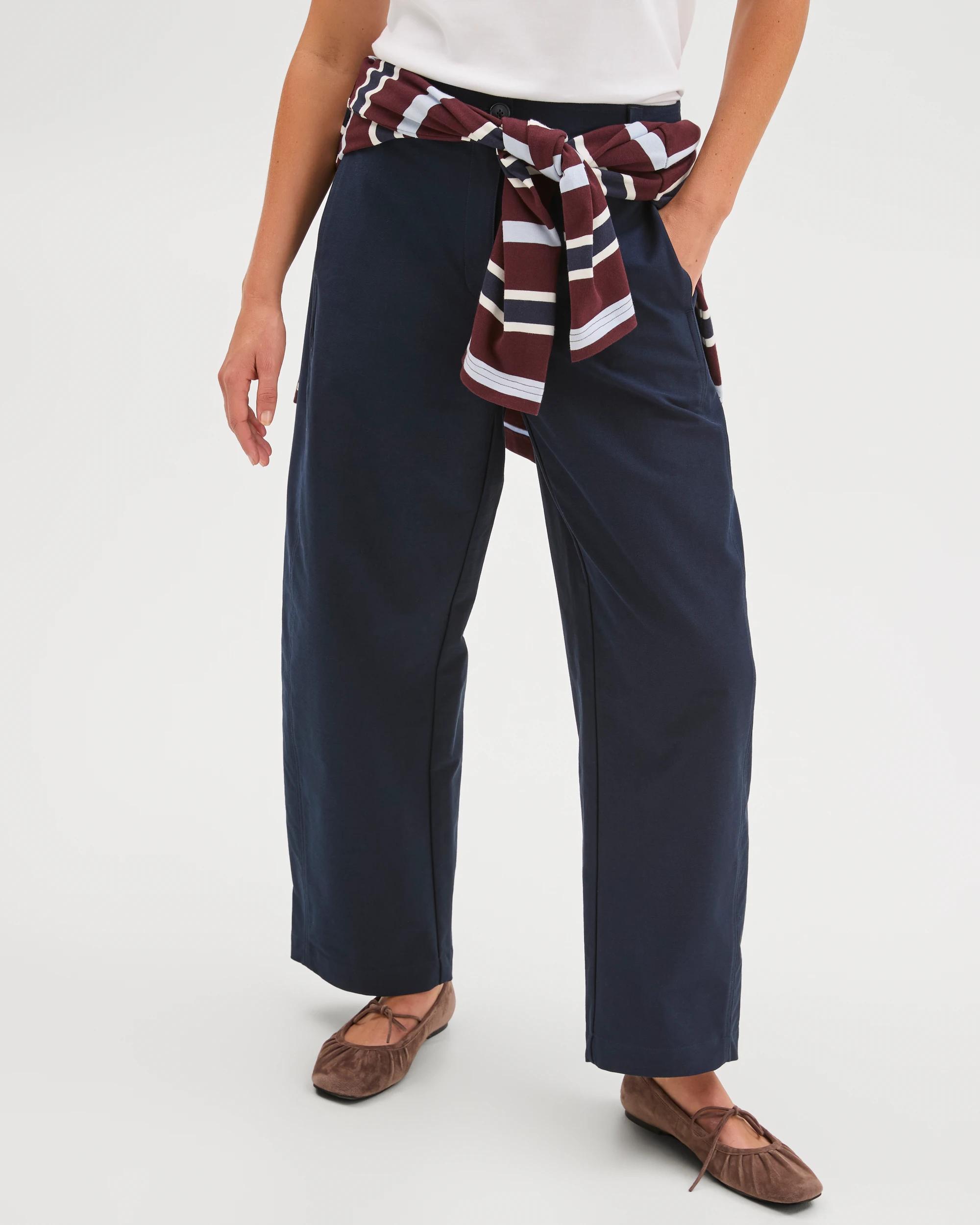 2 Target Woman Relaxed Forward Seam Barrel Leg Pants INK NAVY, 2 of 8