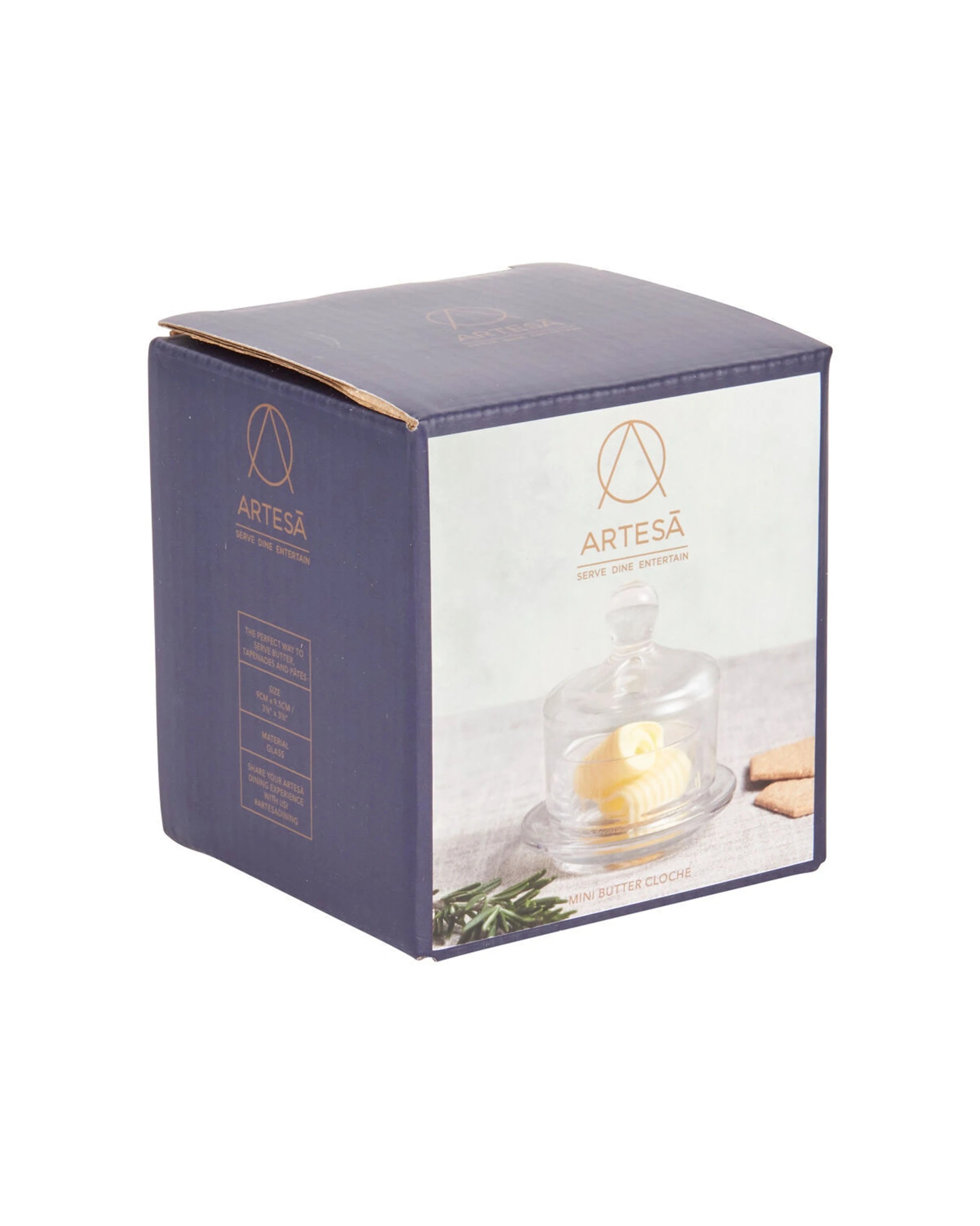 3 Artesa 4PK Mini Glass Serving Cloche Butter Spread Soft Cheese 9x9.5cm - Clear, 3 of 5