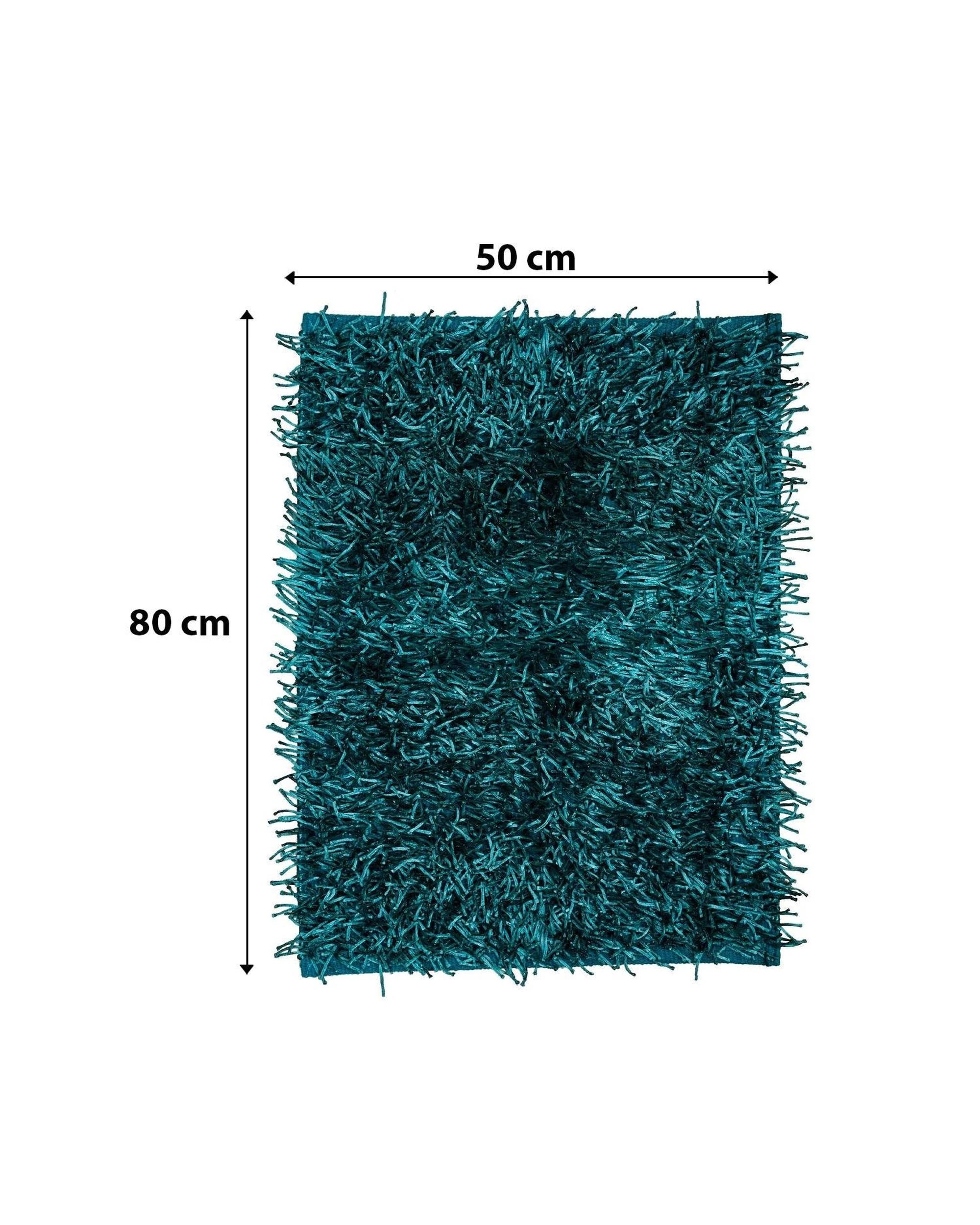 3 La Grace Home Luxury High Pile Soft Non Slip Bath Mat - Petrol, 3 of 6