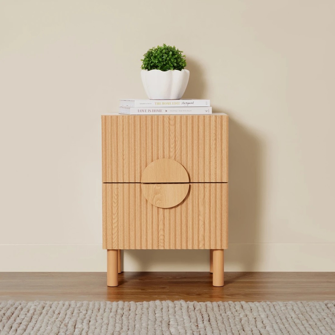 1 Ryan Ribbed Bedside Table, 1 of 6