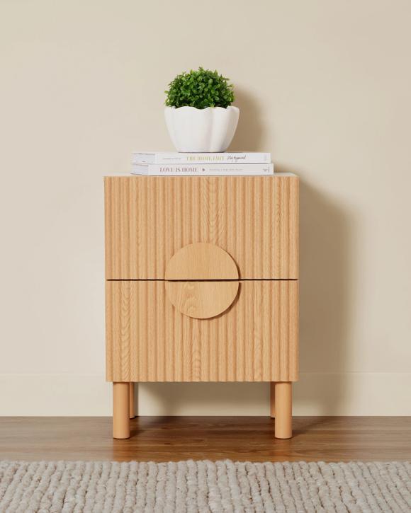 Ryan Ribbed Bedside Table