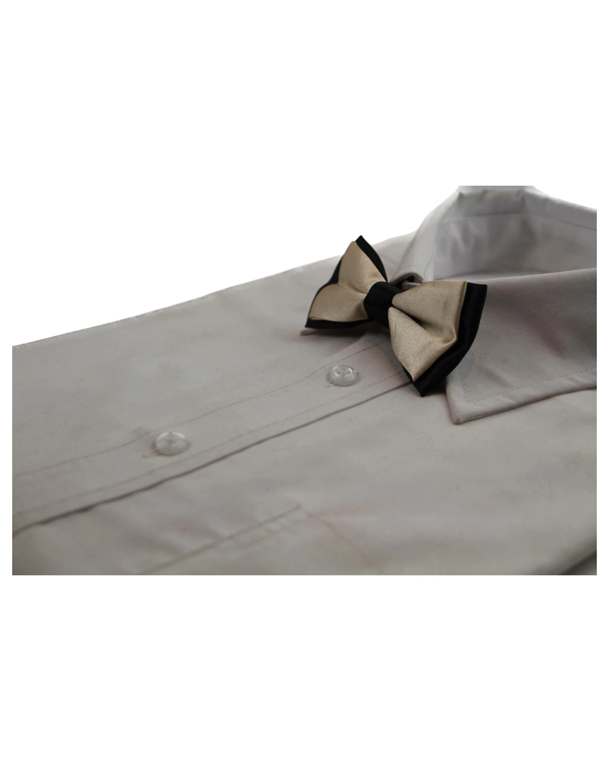 1 Zasel Boys Champagne Two Tone Layer Bow Tie - Multi, 1 of 3