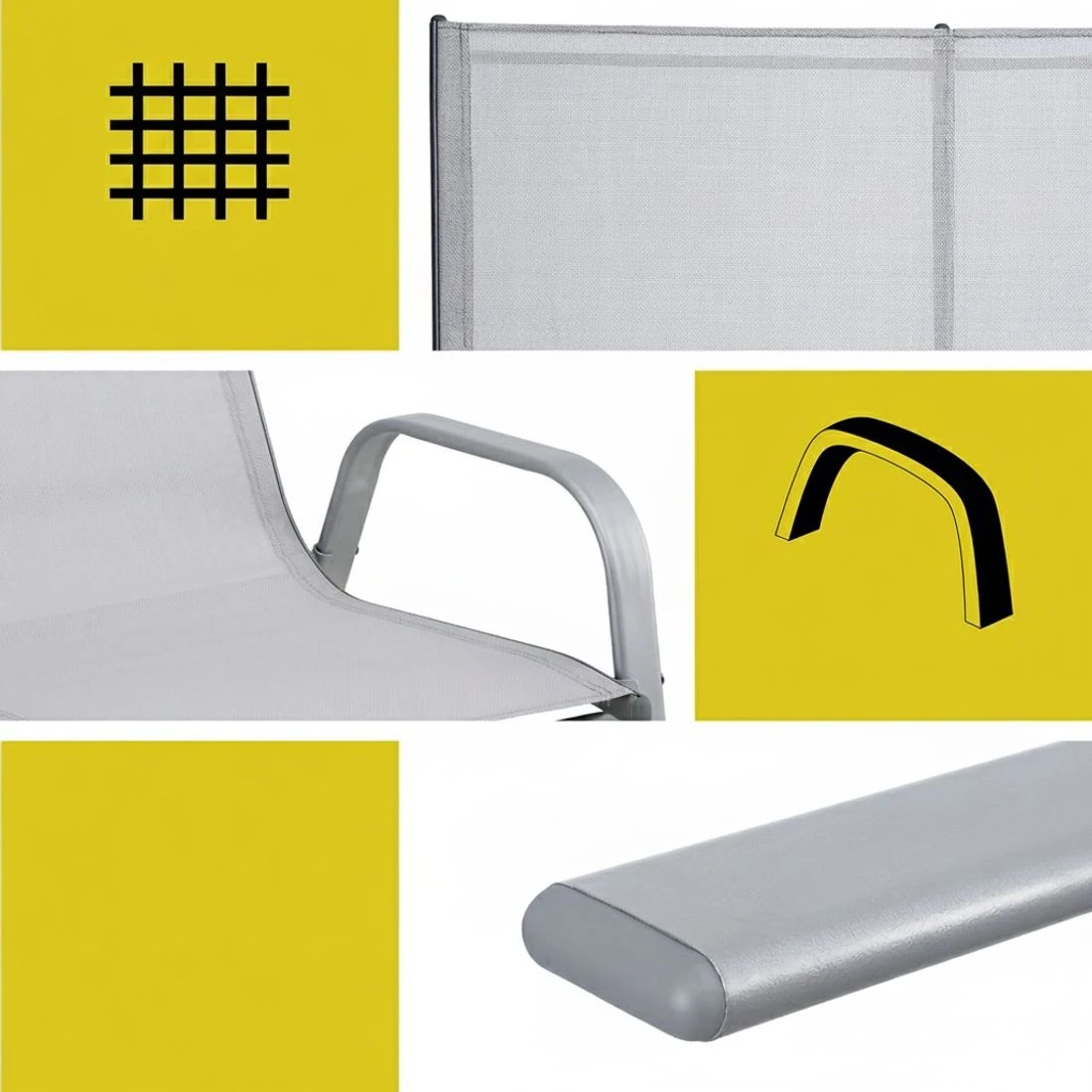 6 Gardeon Garden Bench Seat Steel Outdoor Patio Park Lounge Backyard Chair - Grey, 6 of 7