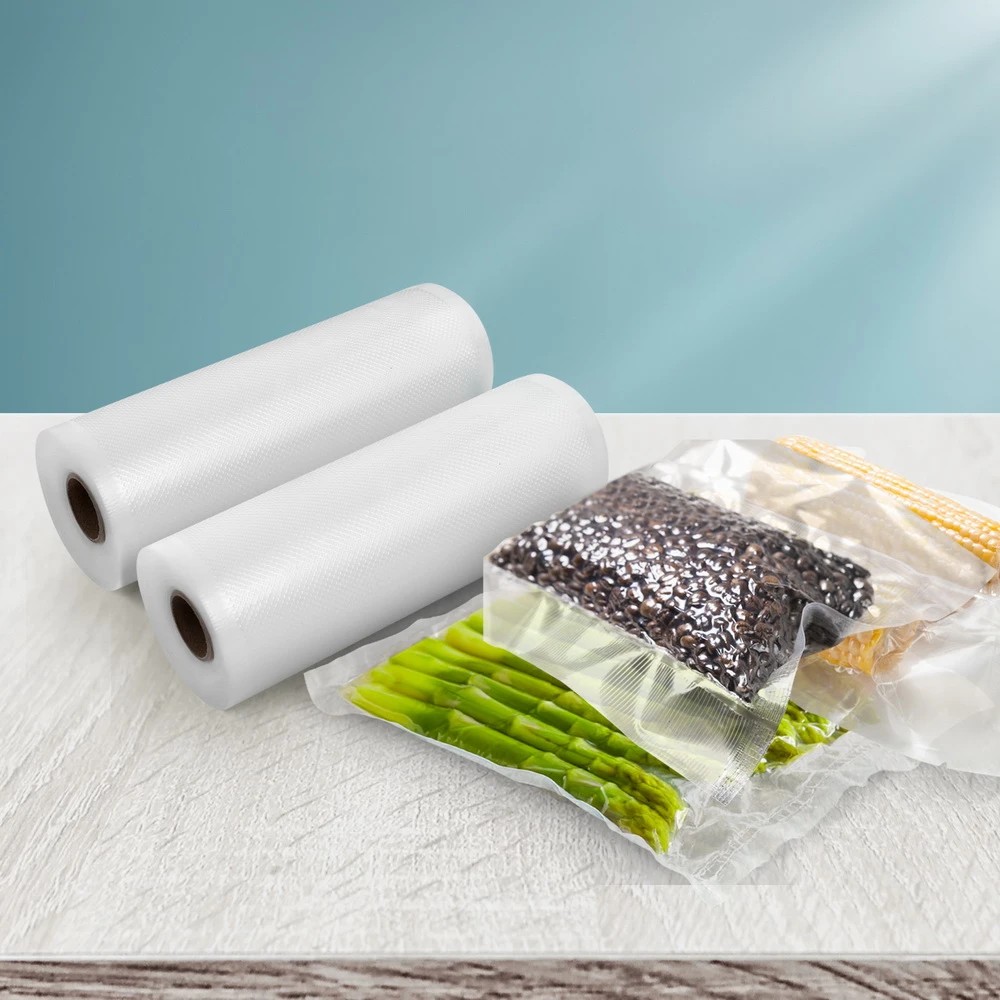 3 Devanti 2 Rolls Food Vacuum Sealer Bags Storage Saver Heat Sealing Bag Pack 15CMX6M - Clear, 3 of 6