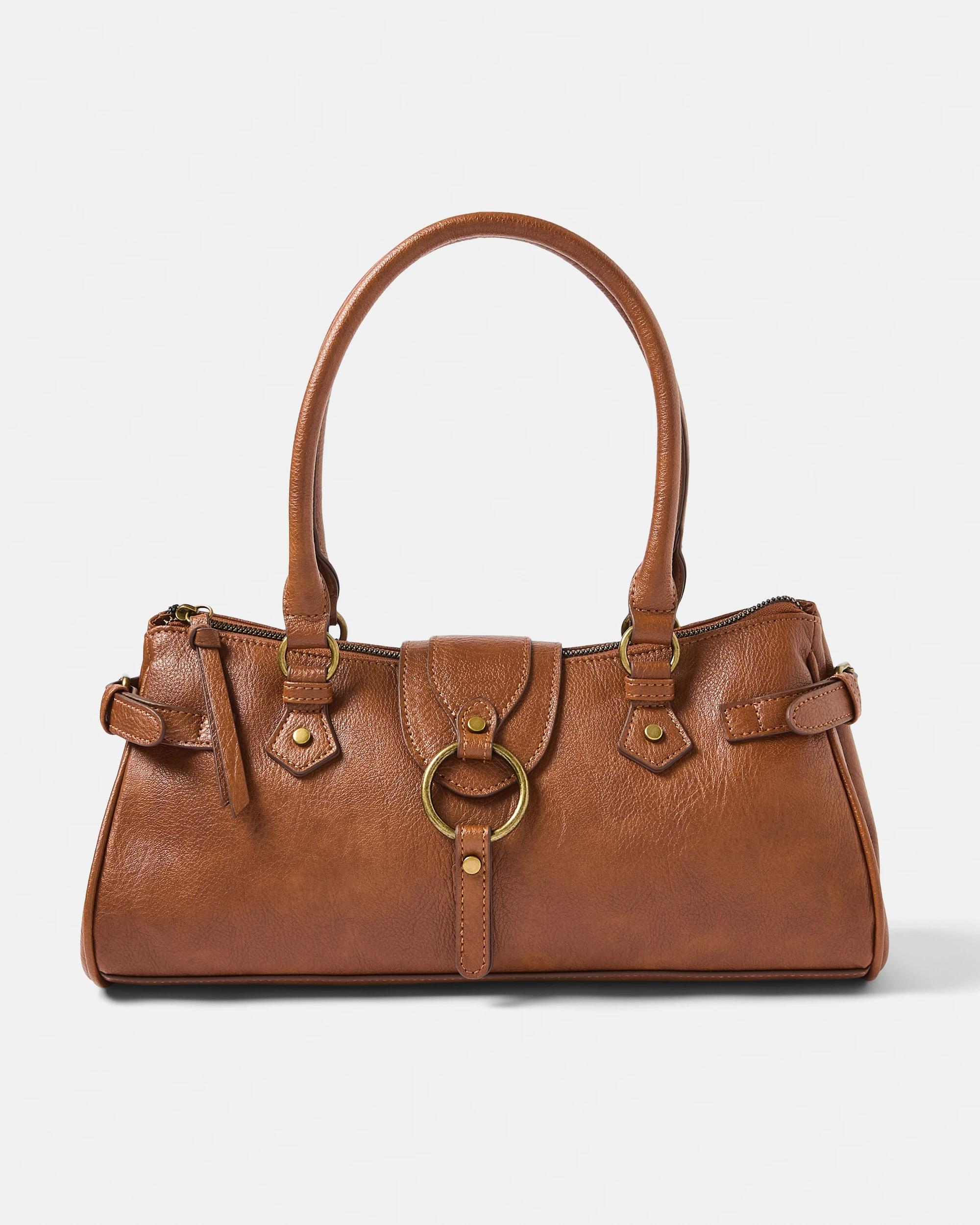 1 Buckle Shoulder Bag Warm Umber, 1 of 6