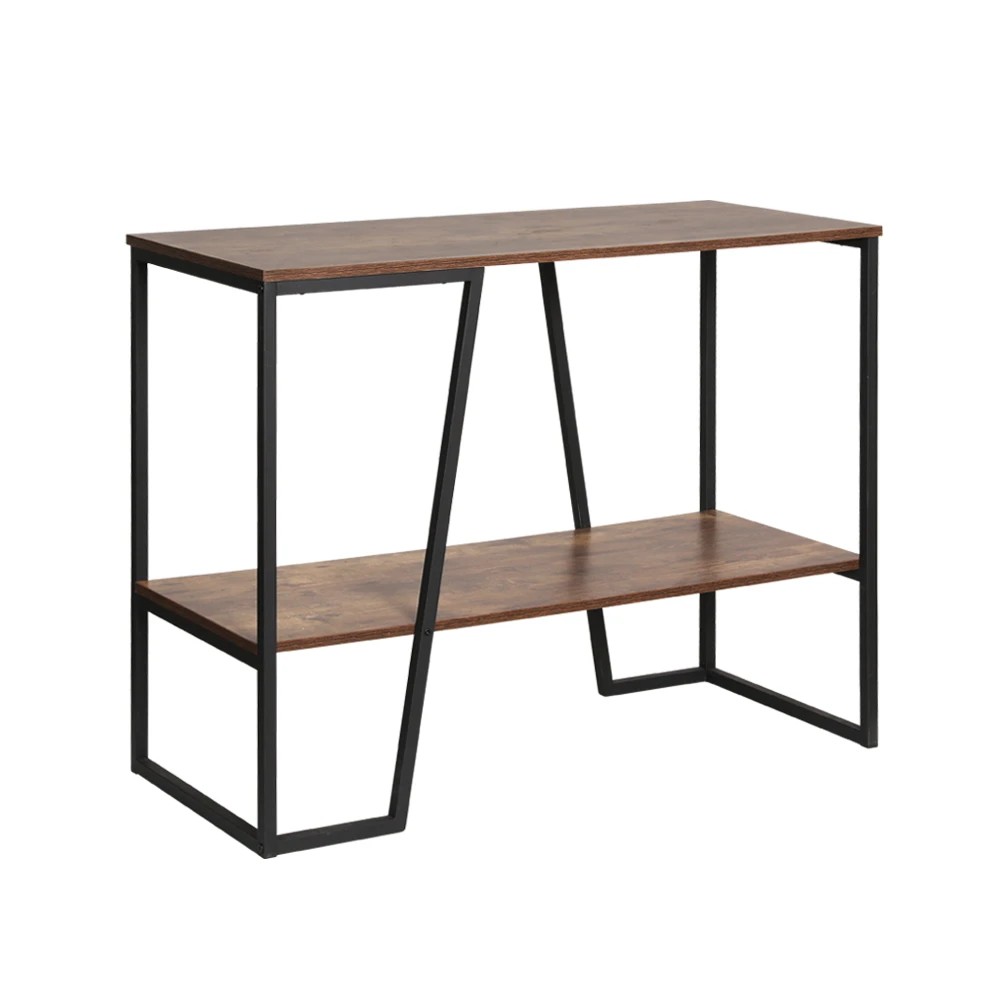 1 Artiss Console  Table 106CM 2-tier Walnut Cora - Brown, 1 of 5