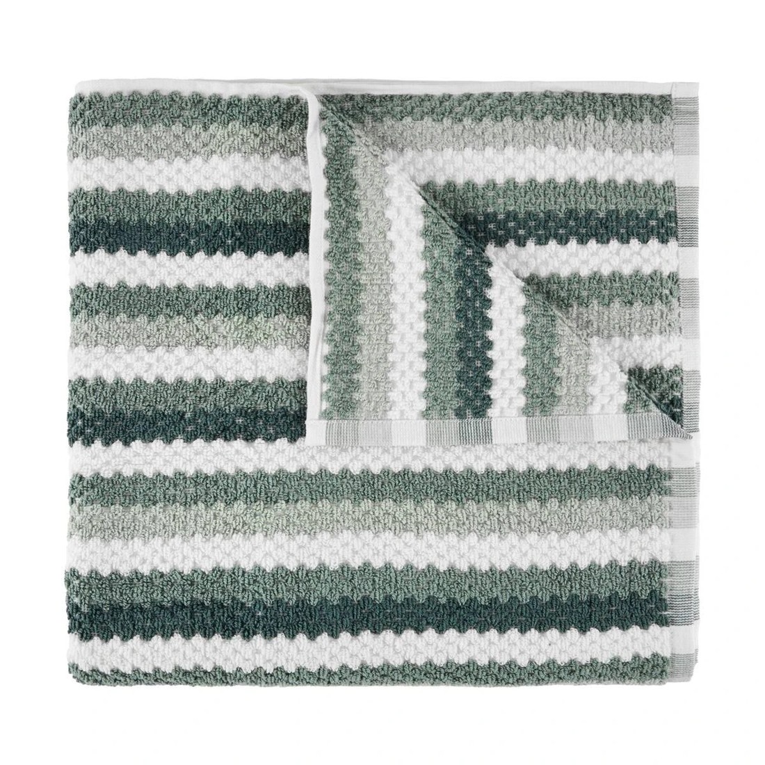1 Multi Stripe Cotton Bath Towel - Teal, 1 of 6