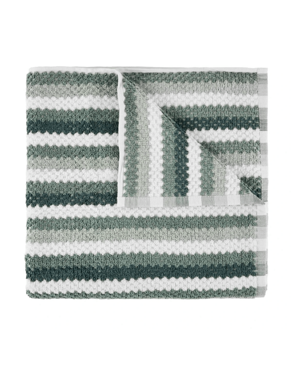 Multi Stripe Cotton Bath Towel - Teal