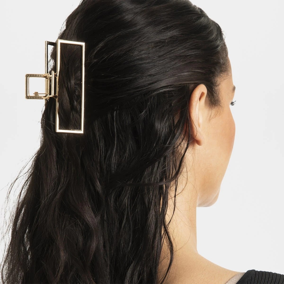 3 Gold Tone Metal Rectangle Hair Clip, 3 of 4