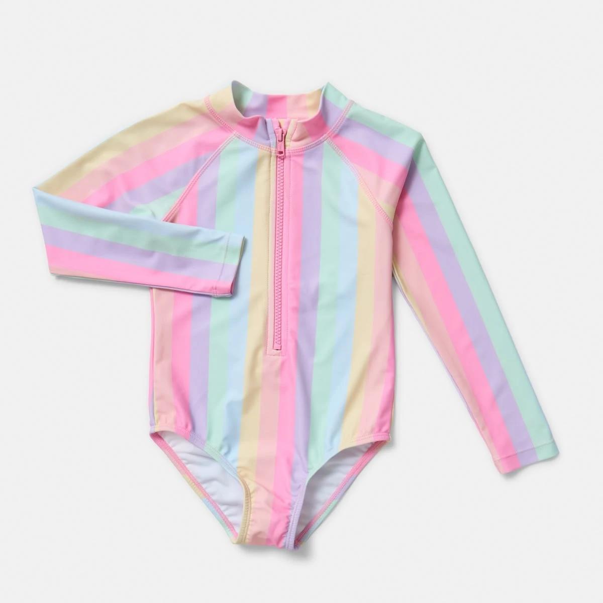 5 Long Sleeve One Piece Swimsuit Mlt Stripe, 5 of 7