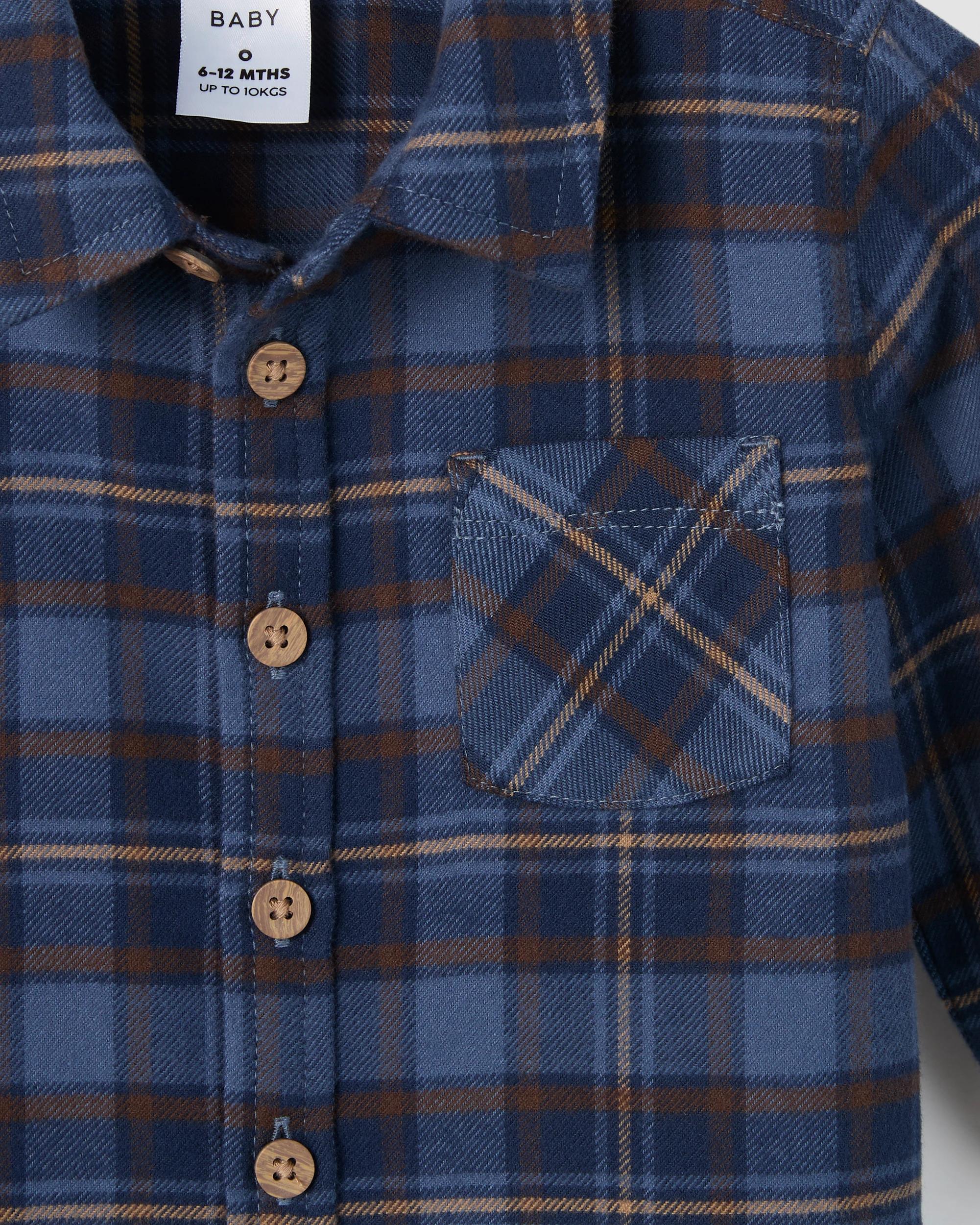 2 Target Baby Baby Relaxed Flannel Shirt NAVY, 2 of 2