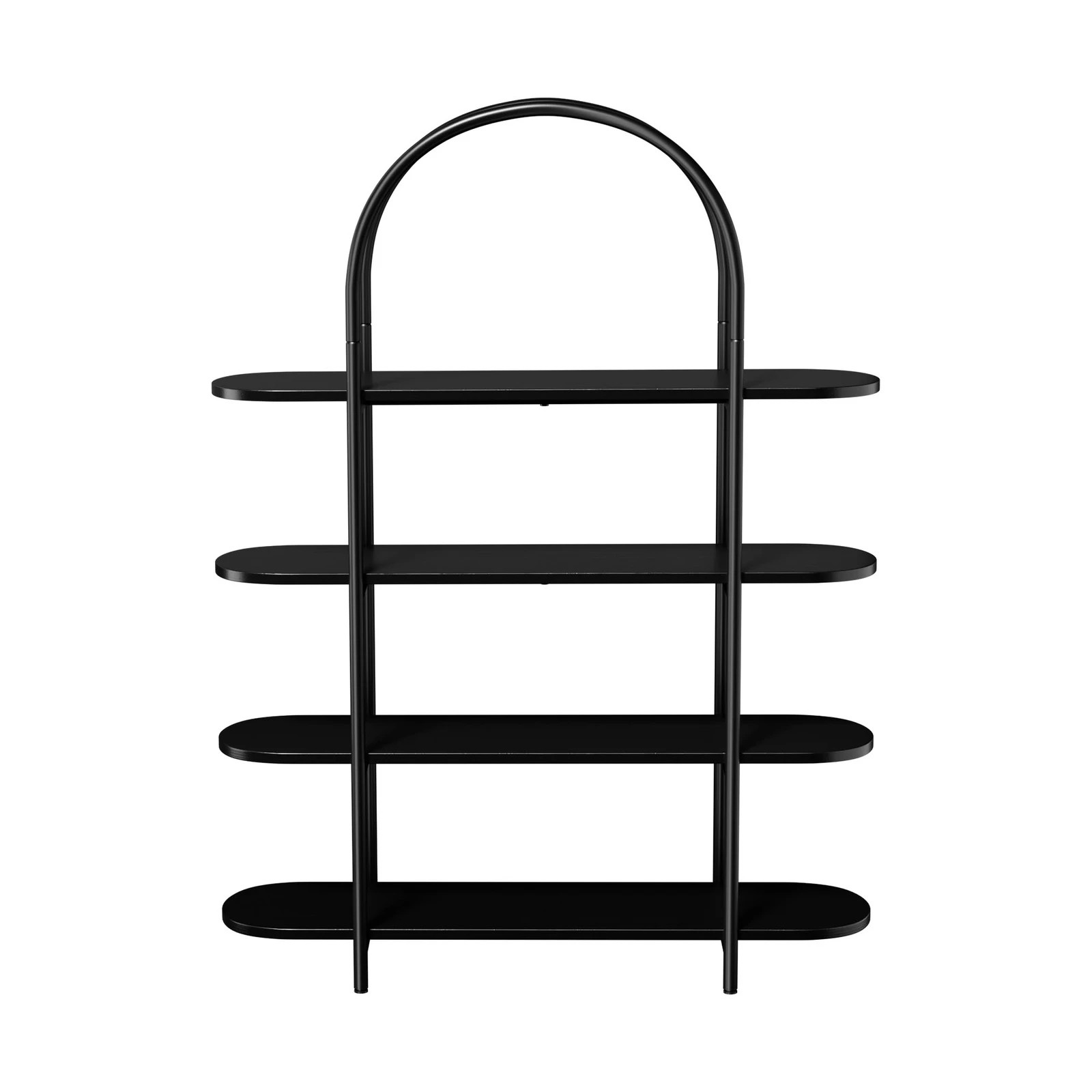 5 Oikiture Bookshelf 4 Tier Arched Display Shelf Home Industrial - Black, 5 of 9