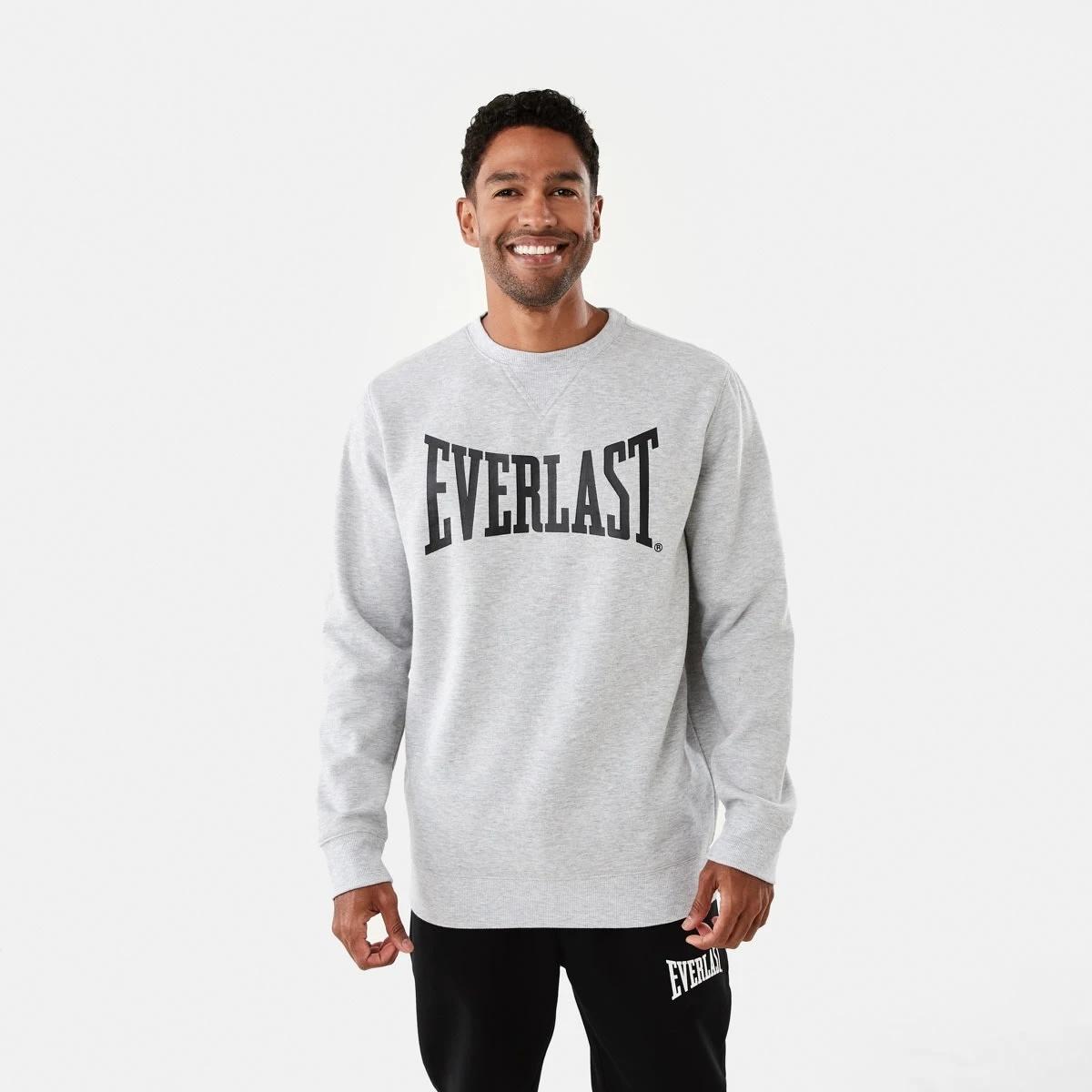 1 Everlast Mens Crew Neck Sweatshirt Grey Marle, 1 of 6