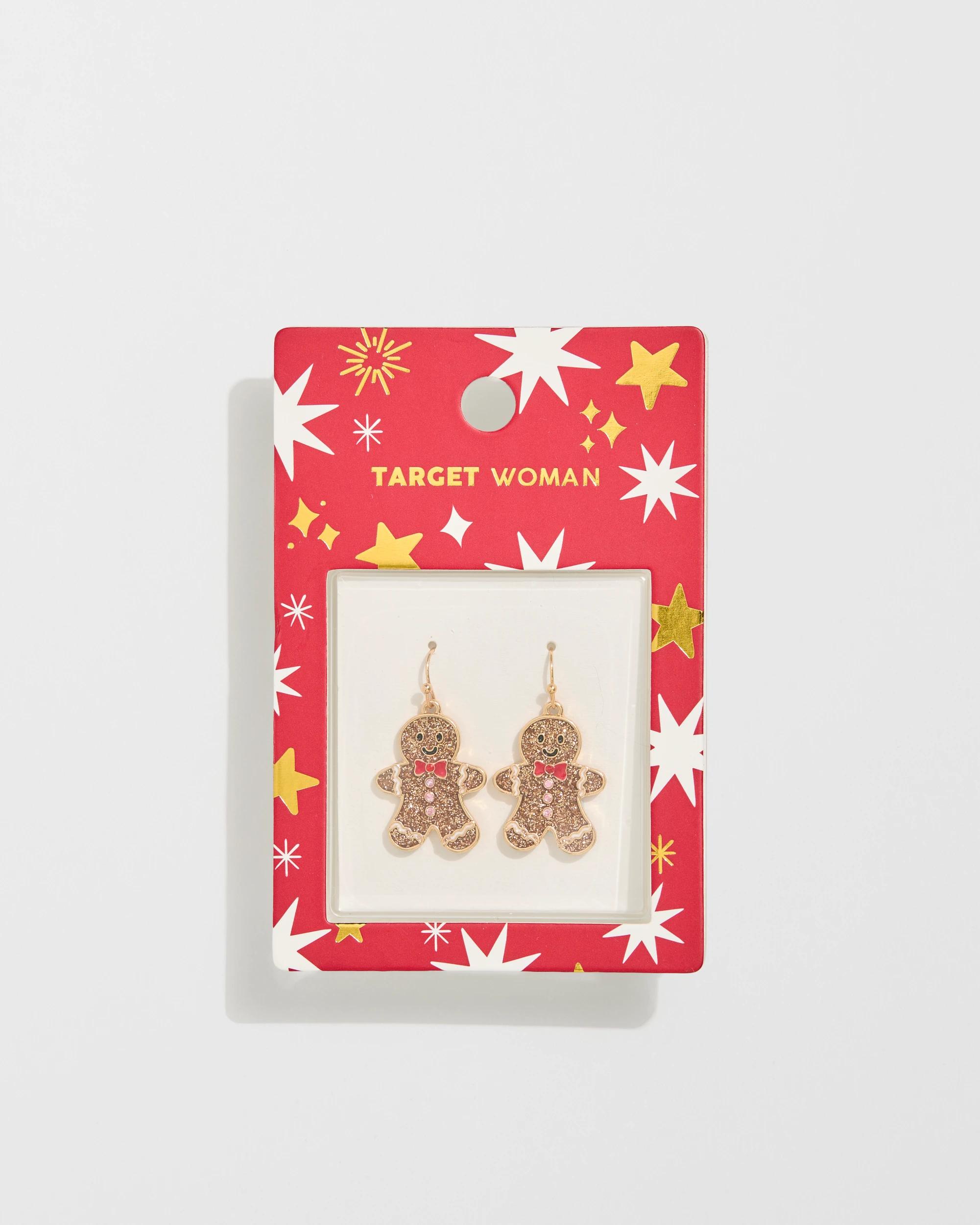 3 Target Woman Christmas Gingerbread Drop Earrings BROWN, 3 of 3