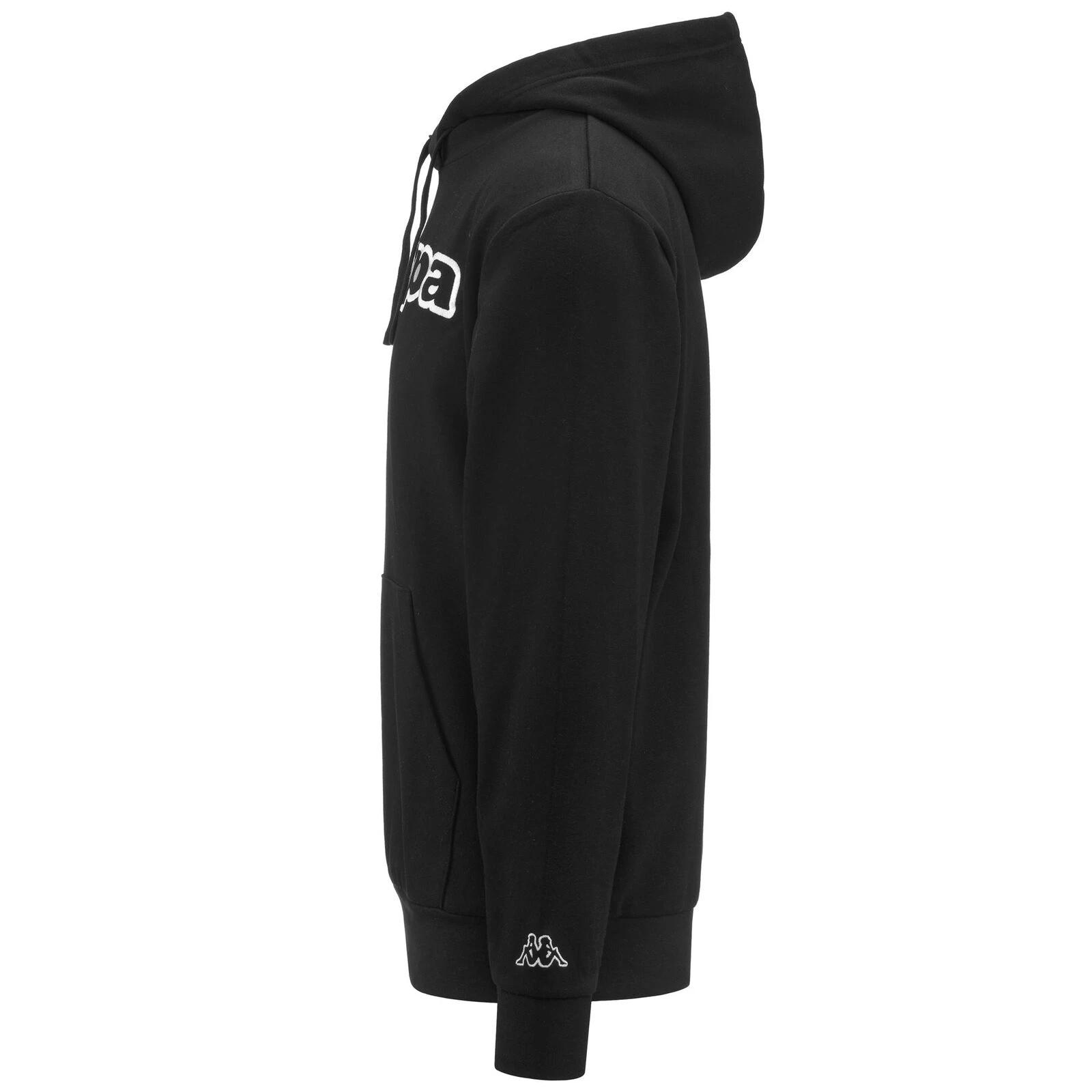 2 Kappa Mens Logo Dafers Black/White Sweatshirt Performance Jumper BLACK/WHITE, 2 of 3